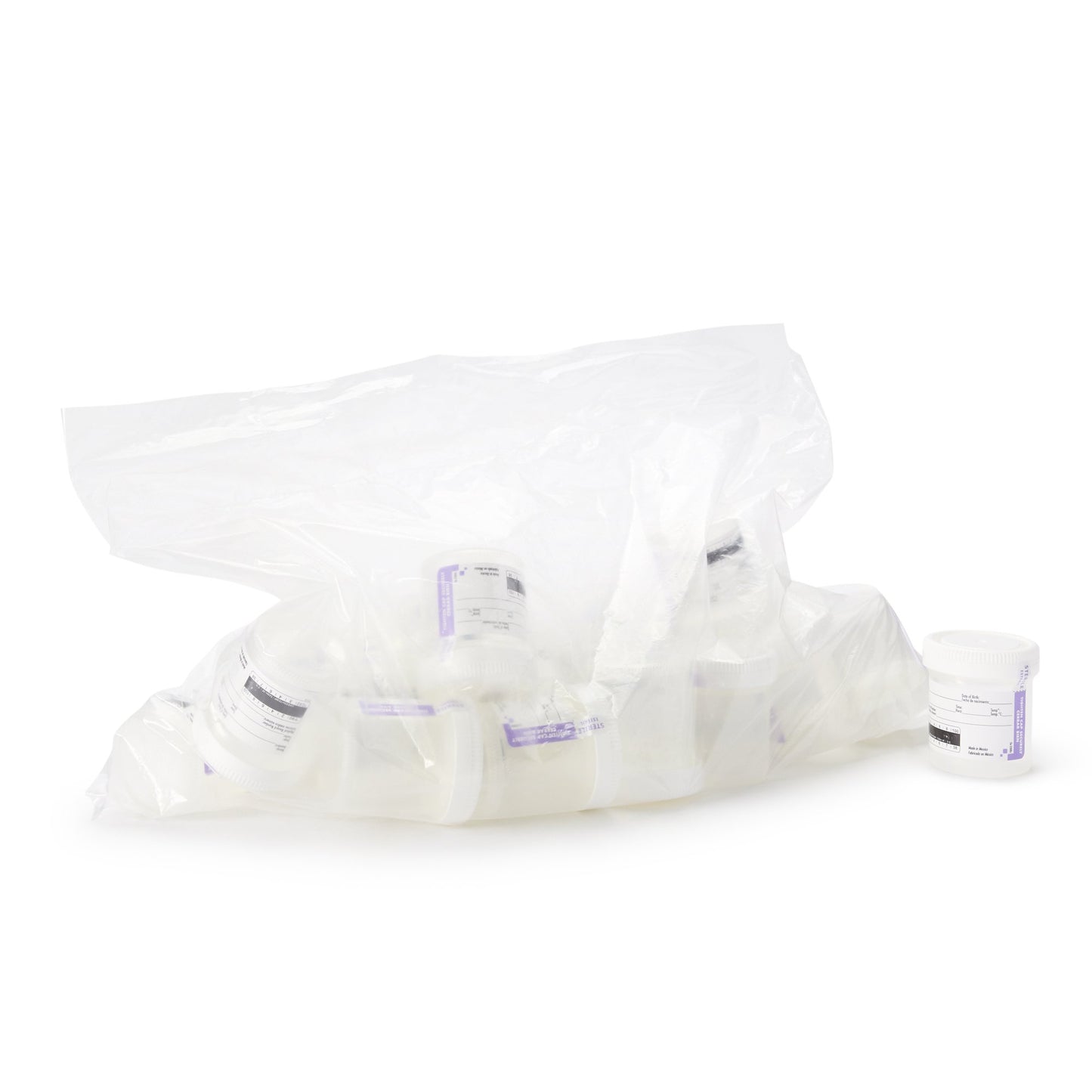 Samco™ Wide-Mouth Bio-Tite™ Specimen Container 55 mm Opening 90 mL (3 oz.) Screw Cap Patient Information Sterile (1121109_PK)