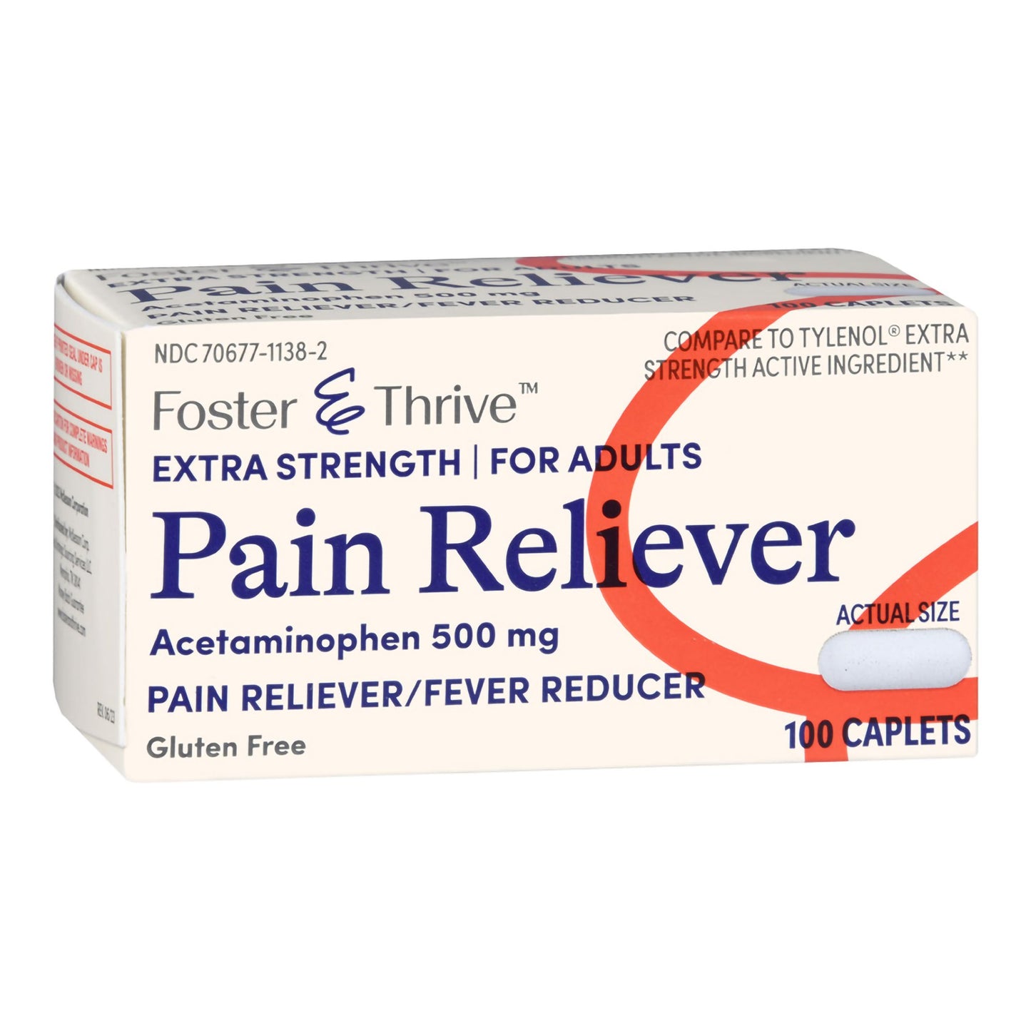 Foster & Thrive™ Pain Relief 500 mg Strength Acetaminophen Caplet 100 per Bottle (1238950_BT)