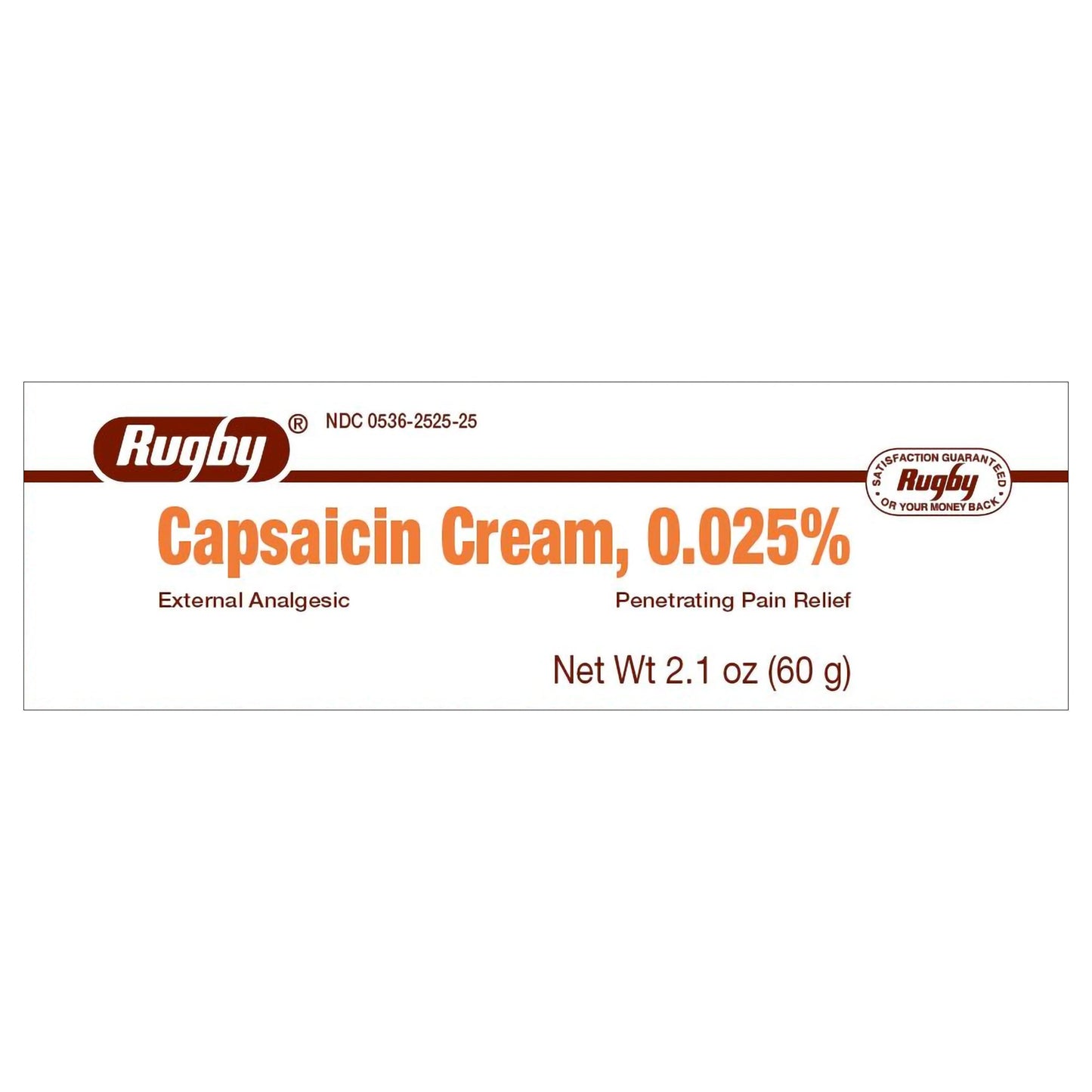 Rugby® Topical Pain Relief 0.025% Strength Capsaicin Cream 2.1 oz. (538938_EA)