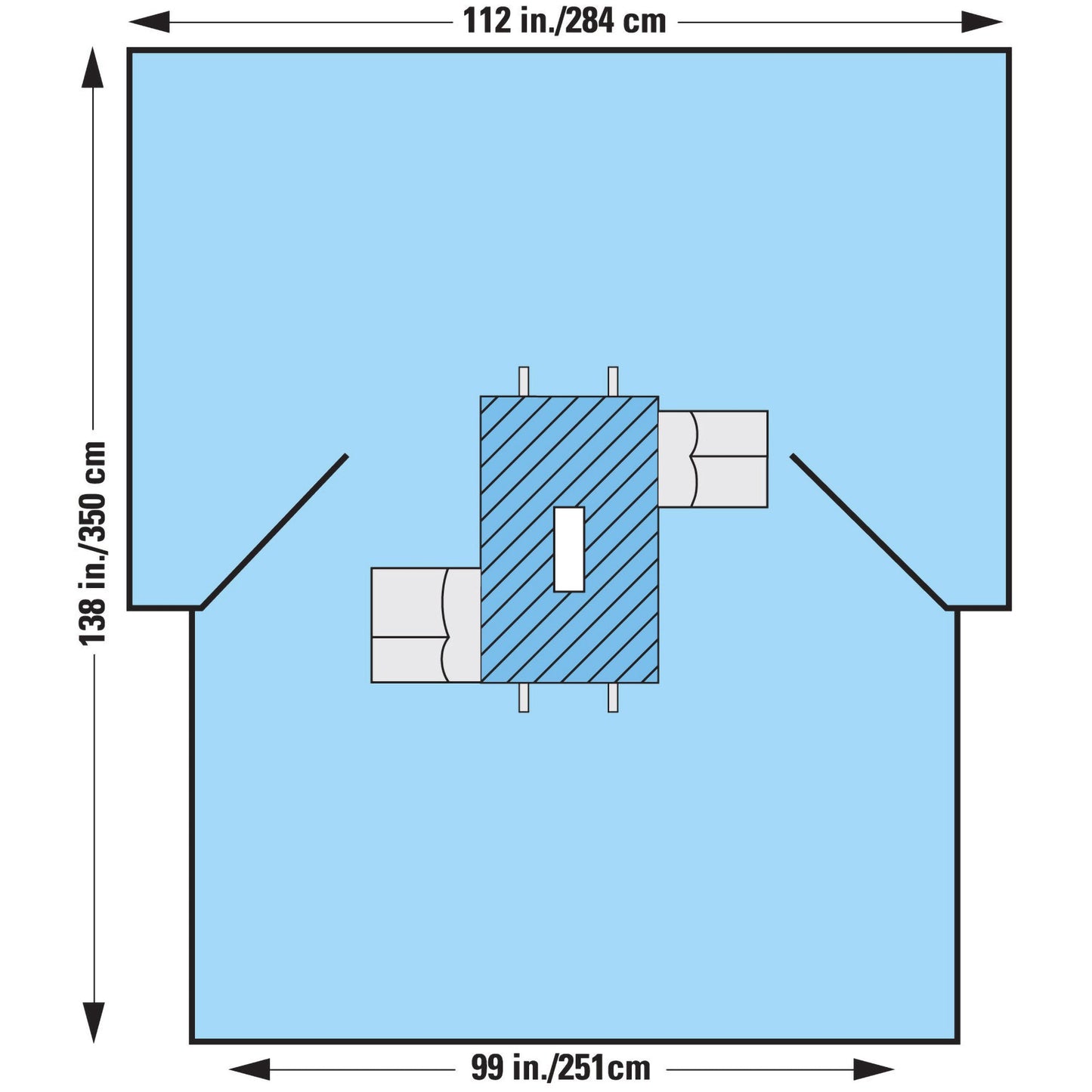 Halyard Basics* Neurology Drape Universal Spine Drape 112 W X 99 W X 138 L Inch Sterile (781387_EA)