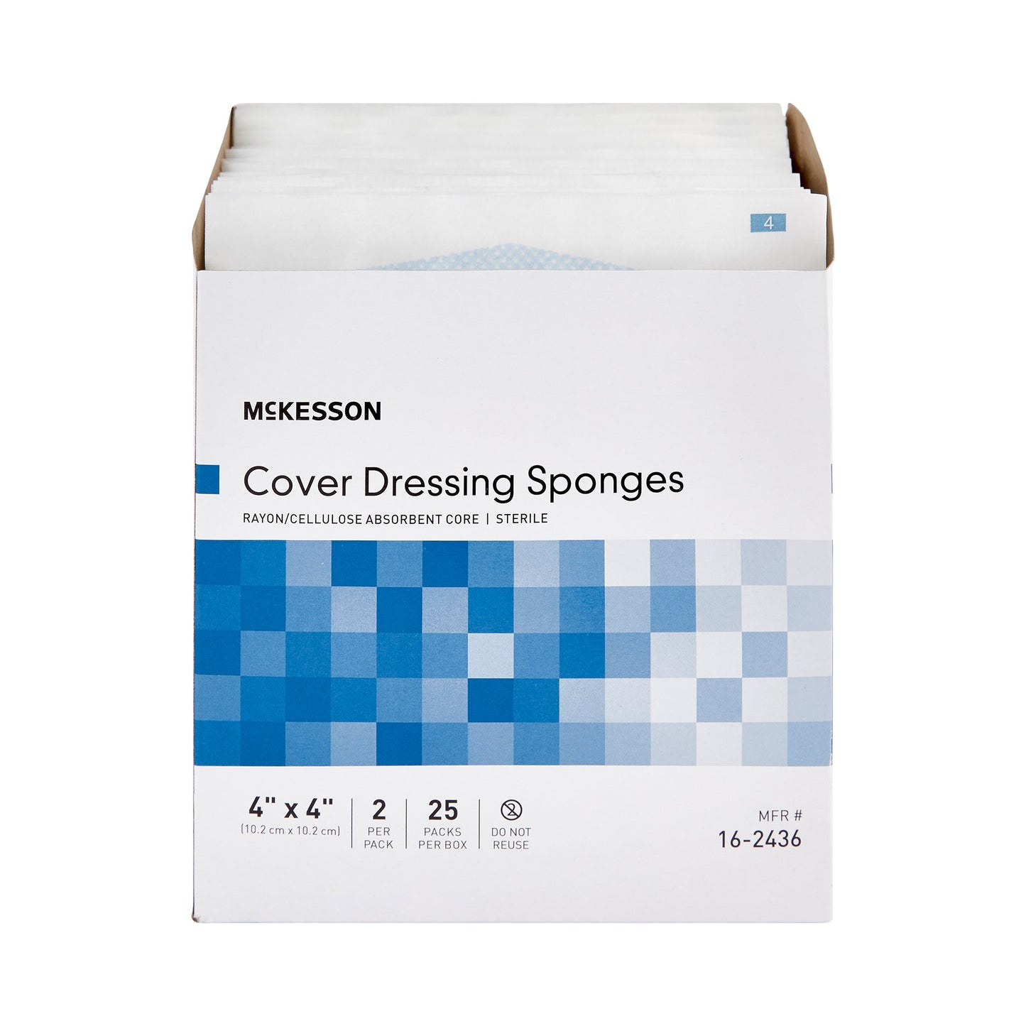 McKesson Cellulose Filled Nonwoven Sponge 4 X 4 Inch Sterile 2 per Pack (482272_CS)