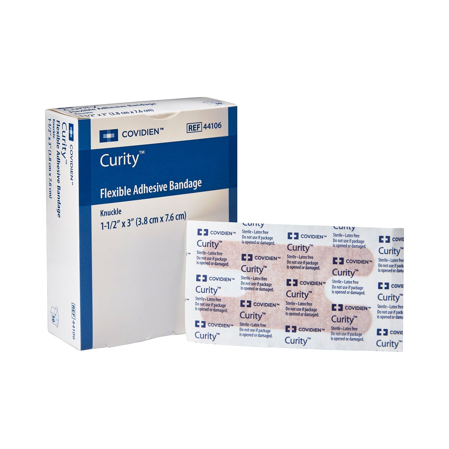 Curity™ Adhesive Strip 1-1/2 X 3 Inch Fabric Knuckle Tan Sterile (801923_BX)