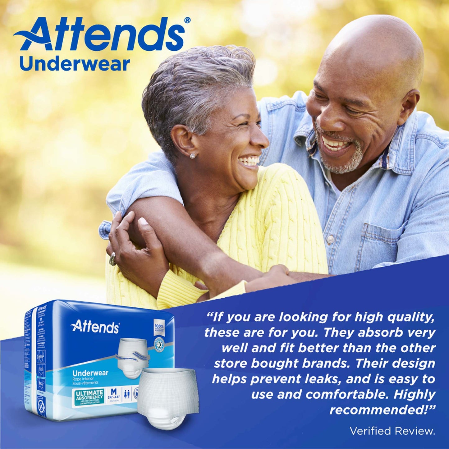 Attends® Unisex Adult Absorbent Underwear Pull On with Tear Away Seams Medium Disposable Heavy Absorbency (848957_BG)
