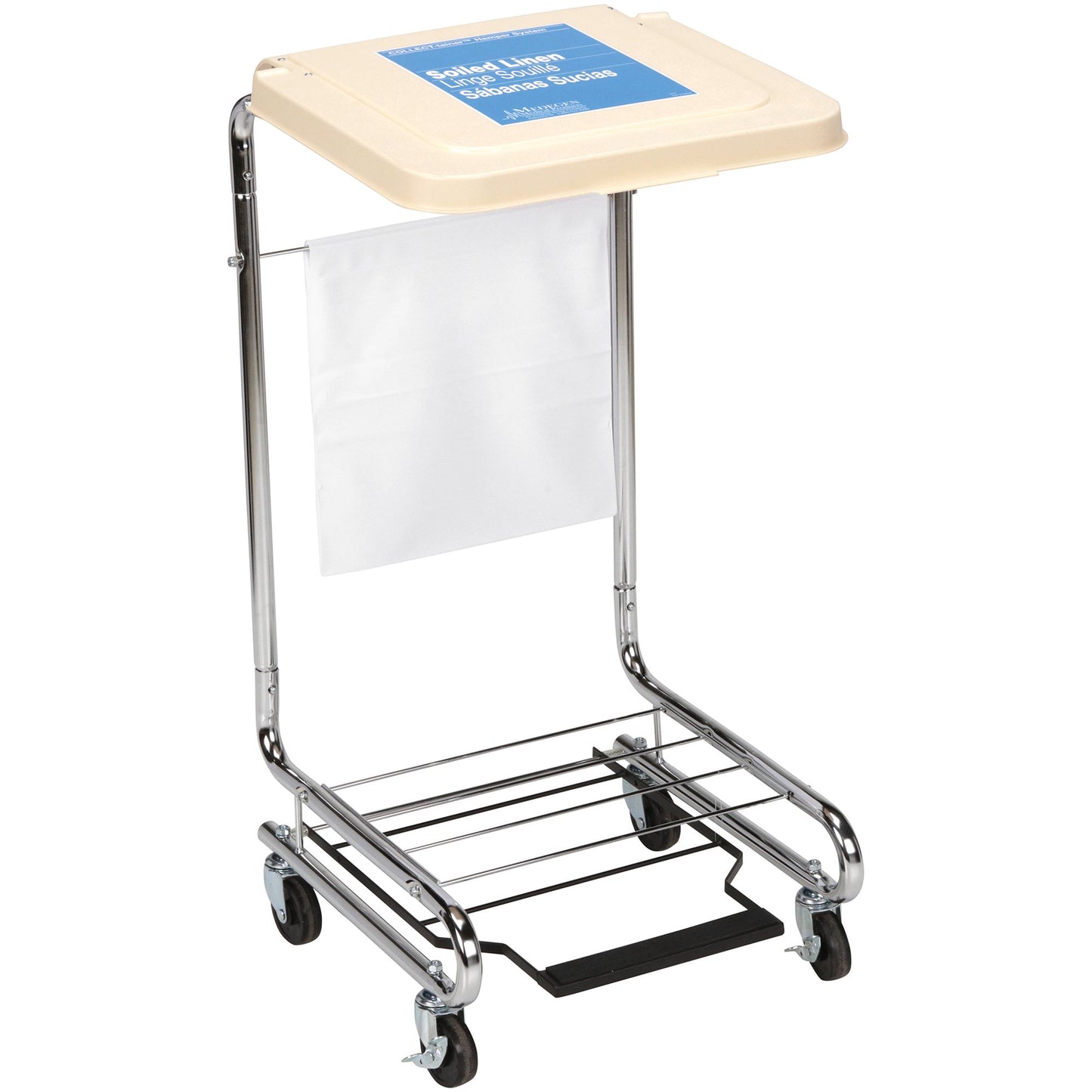 McKesson Hamper Stand Soiled Linen Rectangular Opening 30 to 33 gal. Capacity Foot Pedal Self-Closing Lid (284506_EA)