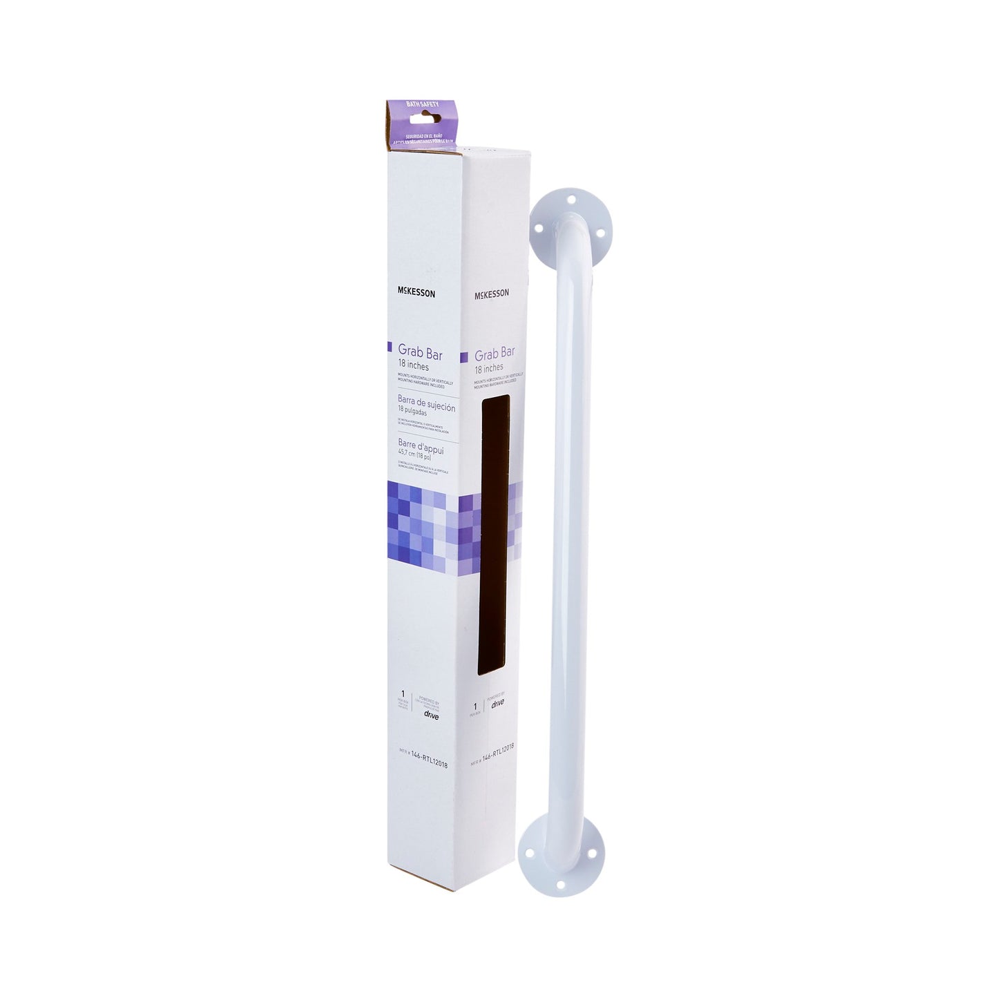 McKesson Wall Grab Bar White Steel (1065237_EA)