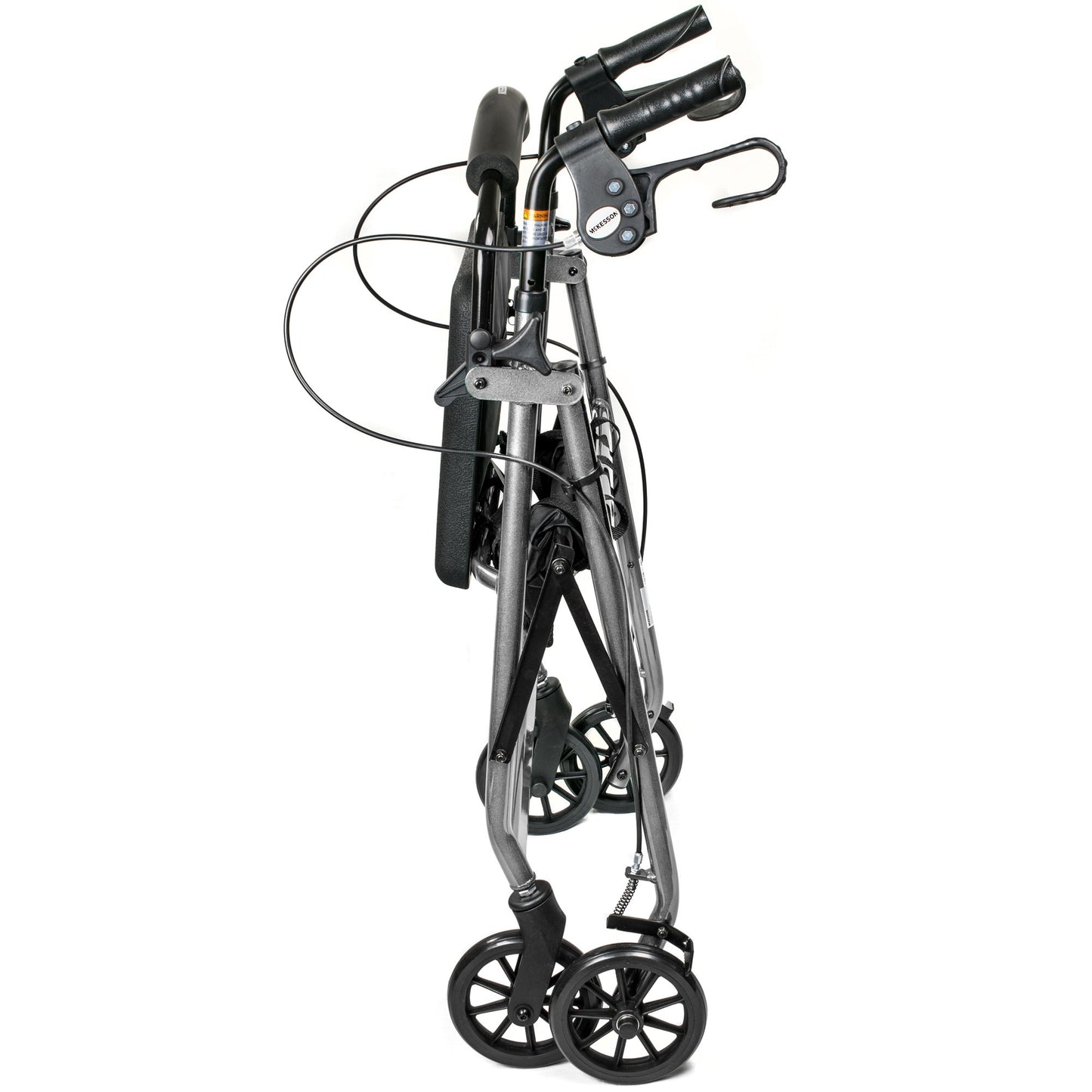 McKesson 4 Wheel Rollator Silver Adjustable Height / Folding Aluminum Frame (1065267_EA)