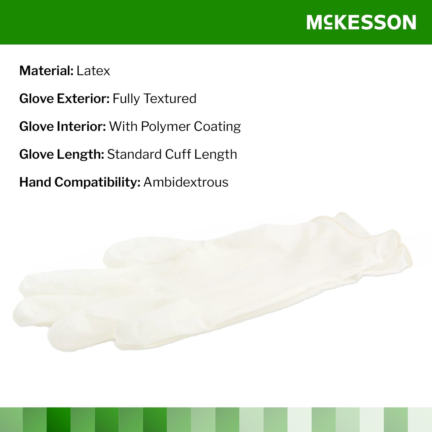 McKesson Confiderm® Exam Glove Medium NonSterile Latex Standard Cuff Length Fully Textured Ivory Not Rated (921598_CS)