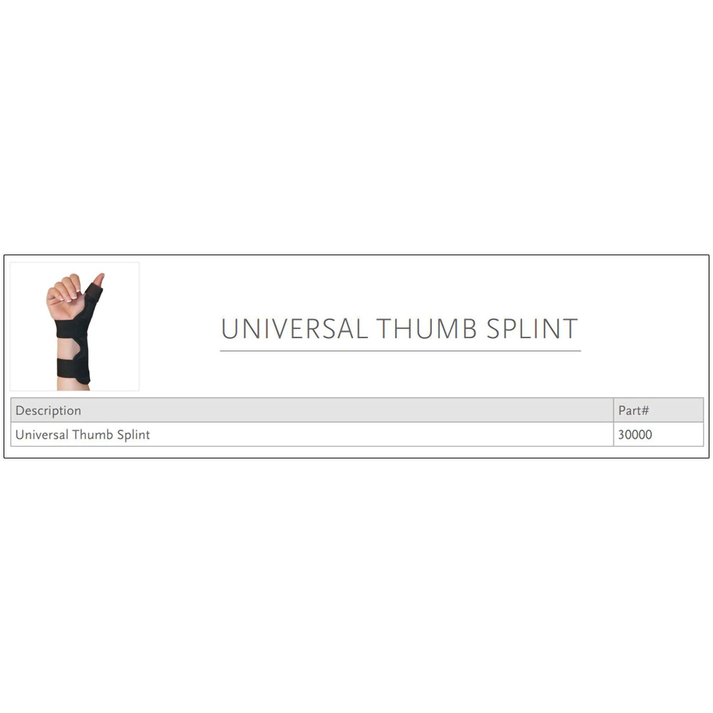 Ossur® Thumb Splint One Size Fits Most Hook and Loop Strap Closure Black (624350_EA)