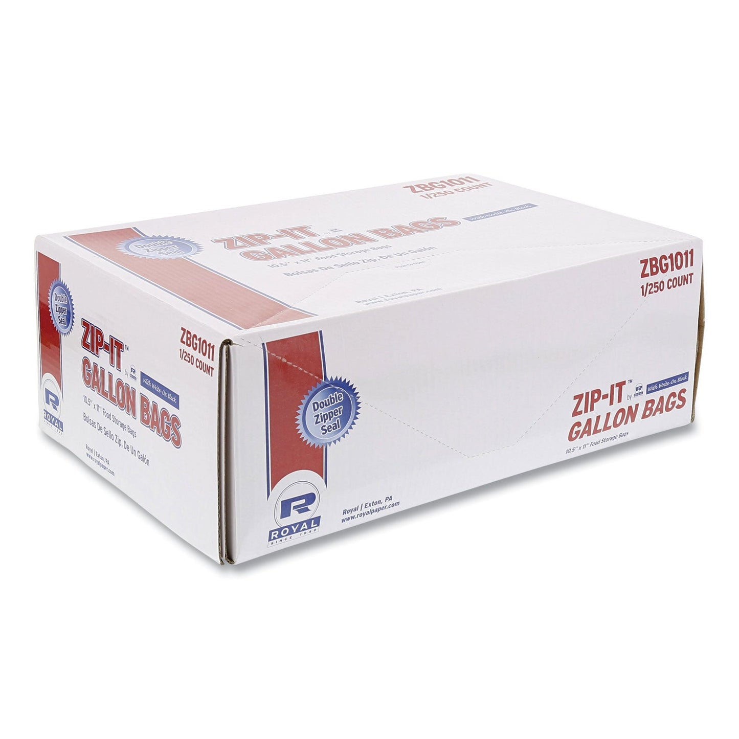 AmerCareRoyal Zipper Bags, 1.73 mil, 10.5" x 10.98", Clear, 250/Carton (RPPZBG1011)