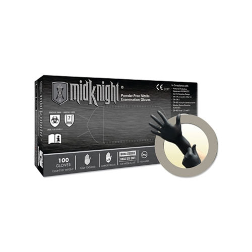 Ansell MidKnight® MK-296 Disposable Nitrile Gloves, 4.7 mil Palm, 5.5 mil Fingers, X-Large, Black (748-MK-296-XL)