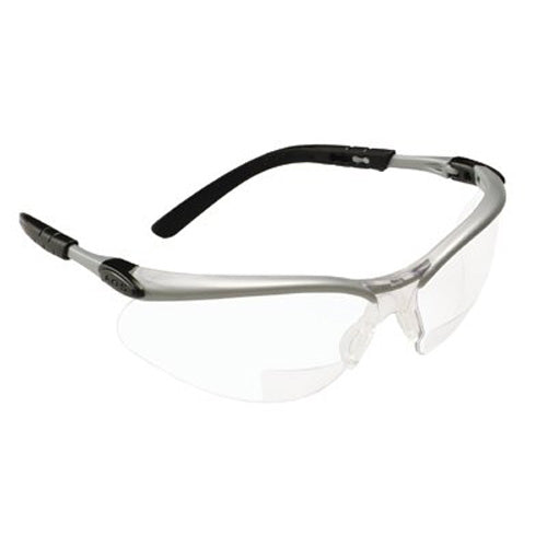 AO Safety BX Safety Eyewear, +2.0 Diopter Polycarbon Hard Coat Lenses, Silver/Black Frame (247-11375-00000-20)