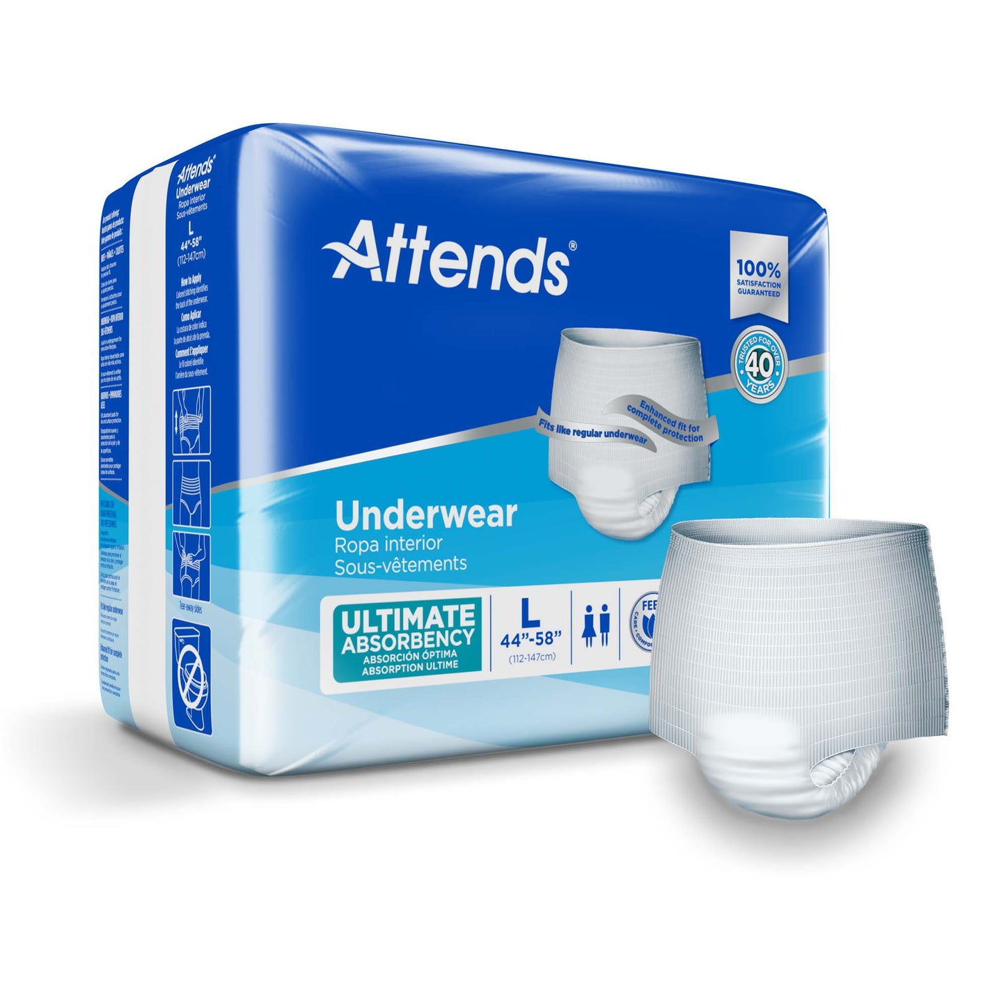 Attends® Unisex Adult Absorbent Underwear Pull On with Tear Away Seams Large Disposable Heavy Absorbency (738816_PK)
