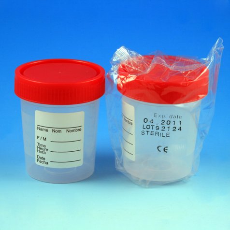 Globe Scientific Specimen Container 2-1/4 X 2-7/8 Inch 120 mL (4 oz.) Screw Cap Patient Information Sterile (537799_EA)