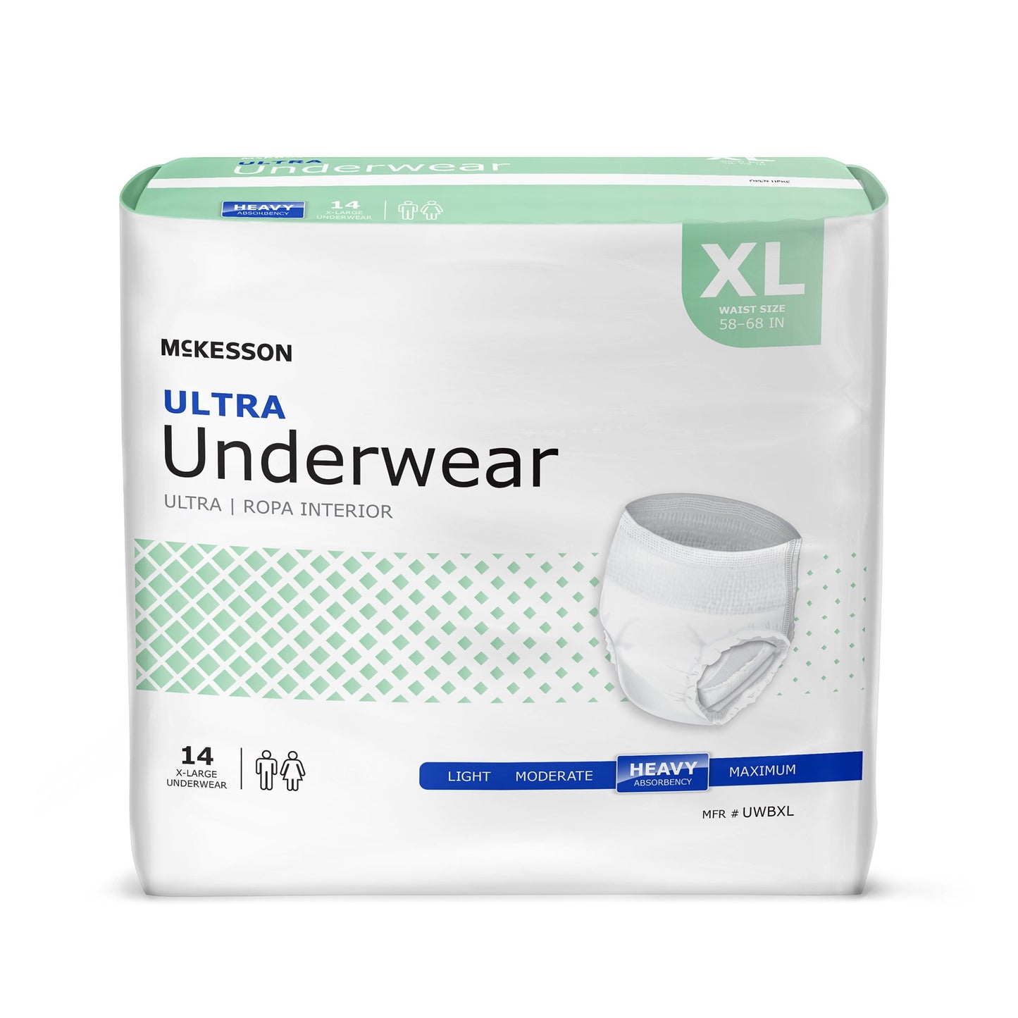 McKesson Ultra Unisex Adult Absorbent Underwear Pull On with Tear Away Seams X-Large Disposable Heavy Absorbency (724918_BG)