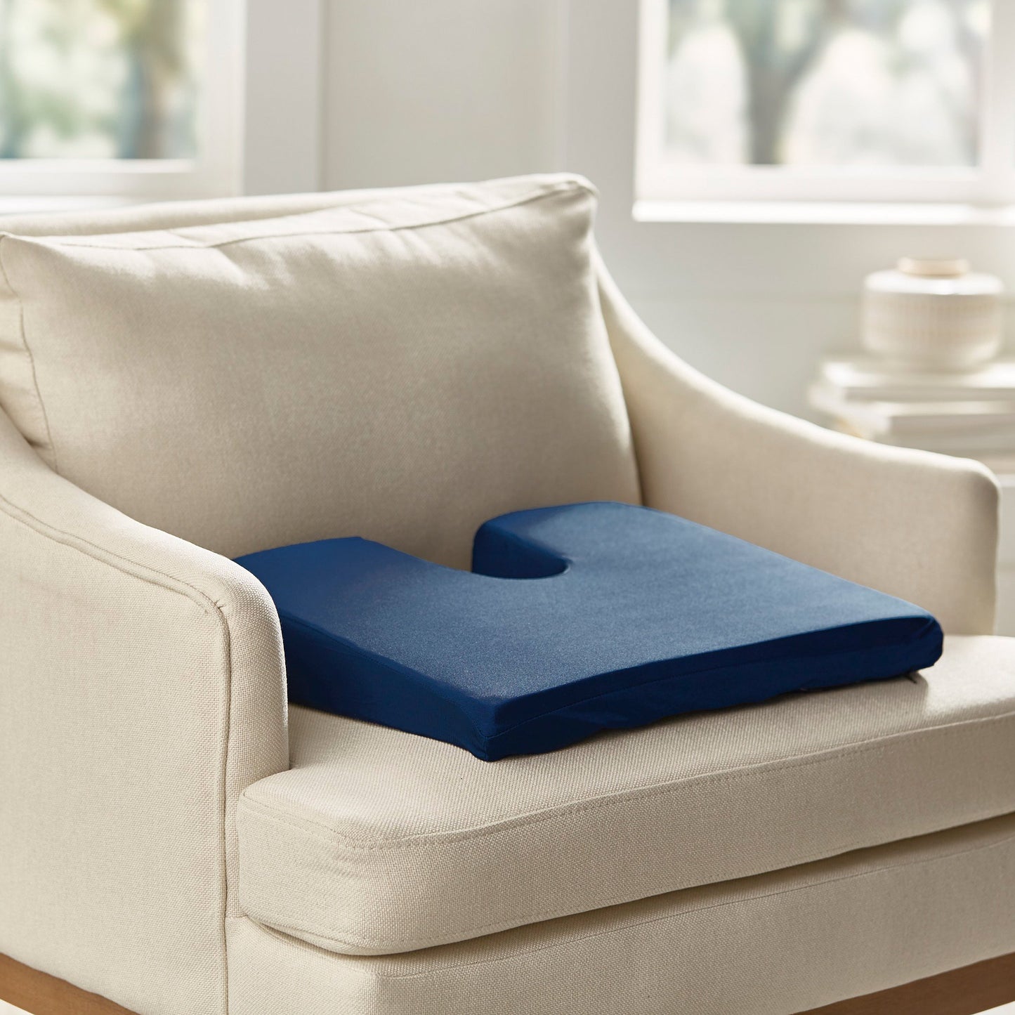 McKesson Coccyx Relief Seat Cushion 18 W X 14 L X 3 D Inch Foam (1103362_CS)