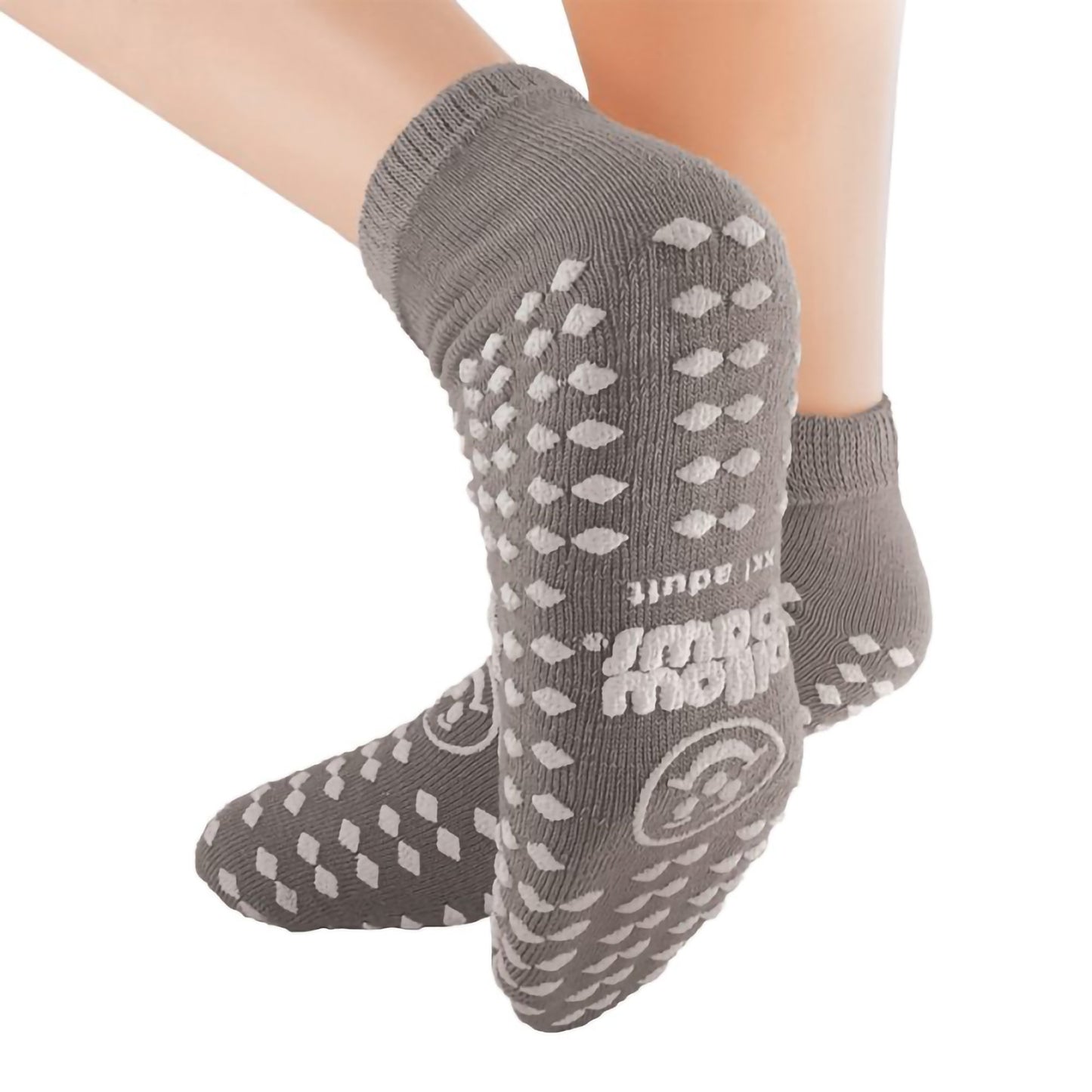 Pillow Paws® 360° Imprint Slipper Socks Unisex Adult 2X-Large All Around Tread Single Patient Use Gray (483418_CS)