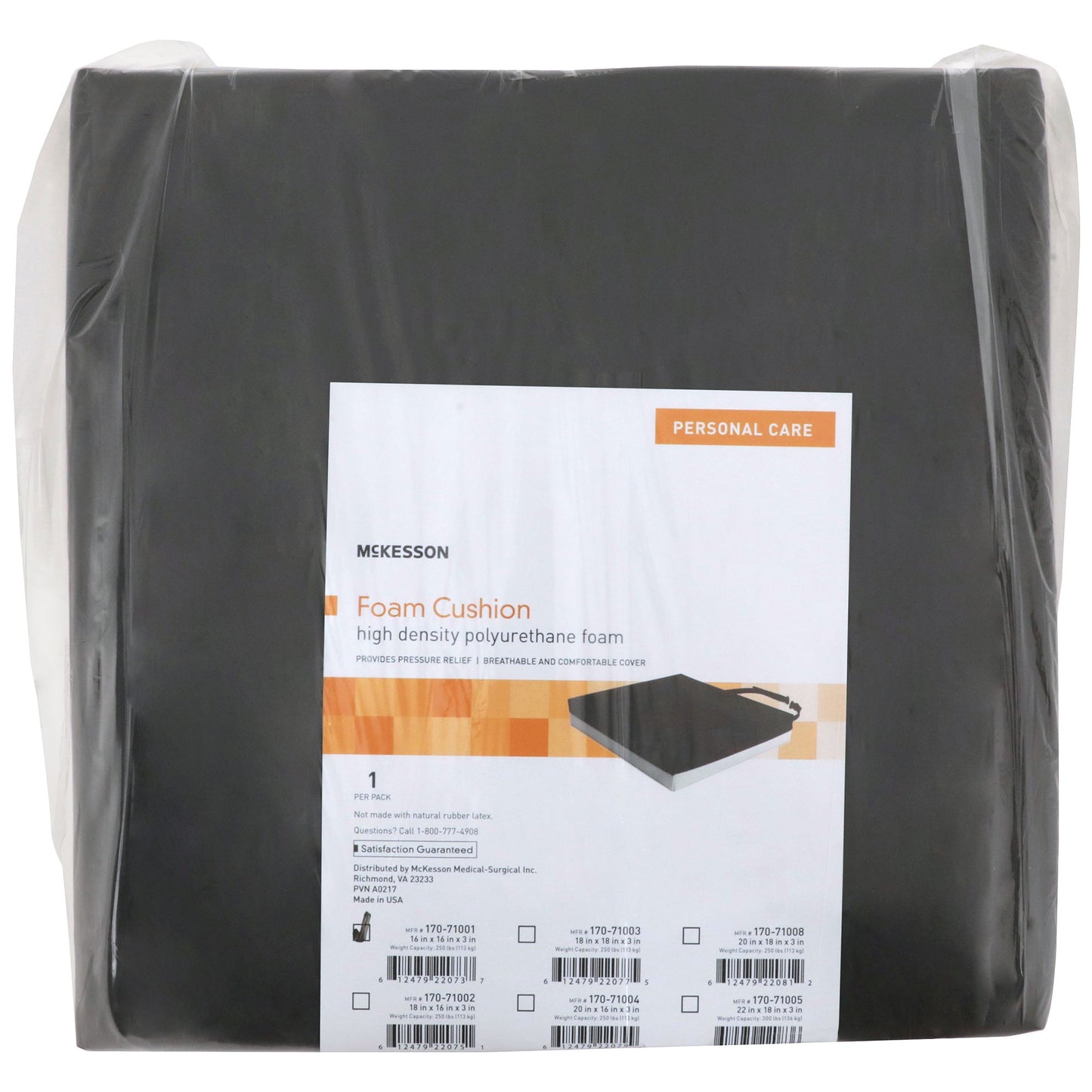 McKesson Seat Cushion 16 W X 16 L X 3 D Inch Polyurethane (1065579_EA)