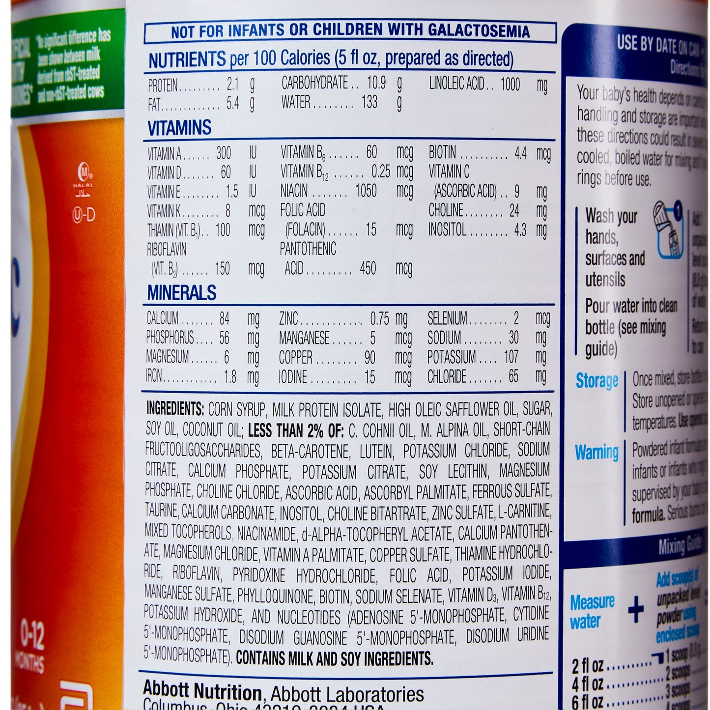 Similac Sensitive® Infant Formula Unflavored 12.5 oz. Can Powder Iron Lactose Sensitivity (746700_CS)