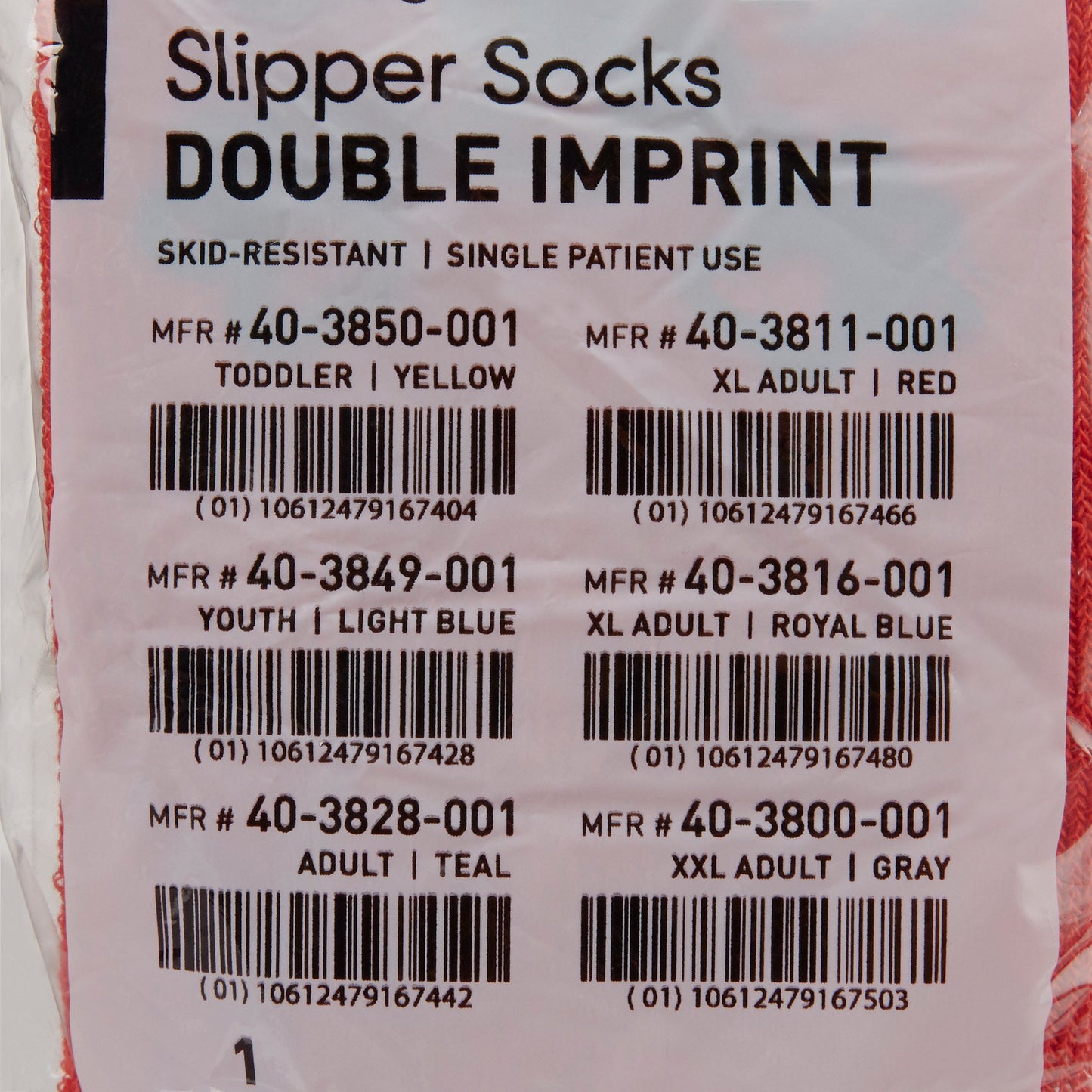 McKesson Terries™ Slipper Socks Unisex Adult X-Large Double Tread Single Patient Use Red (553042_CS)