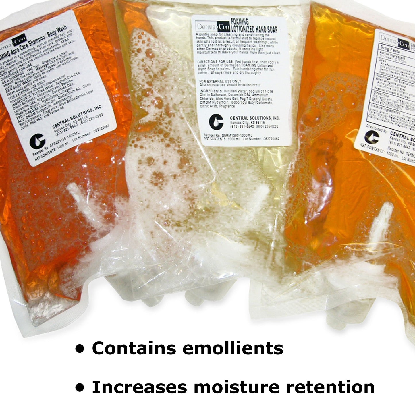 DermaCen® Soap Foaming 1,000 mL Dispenser Refill Bag Fresh Scent (567833_CS)