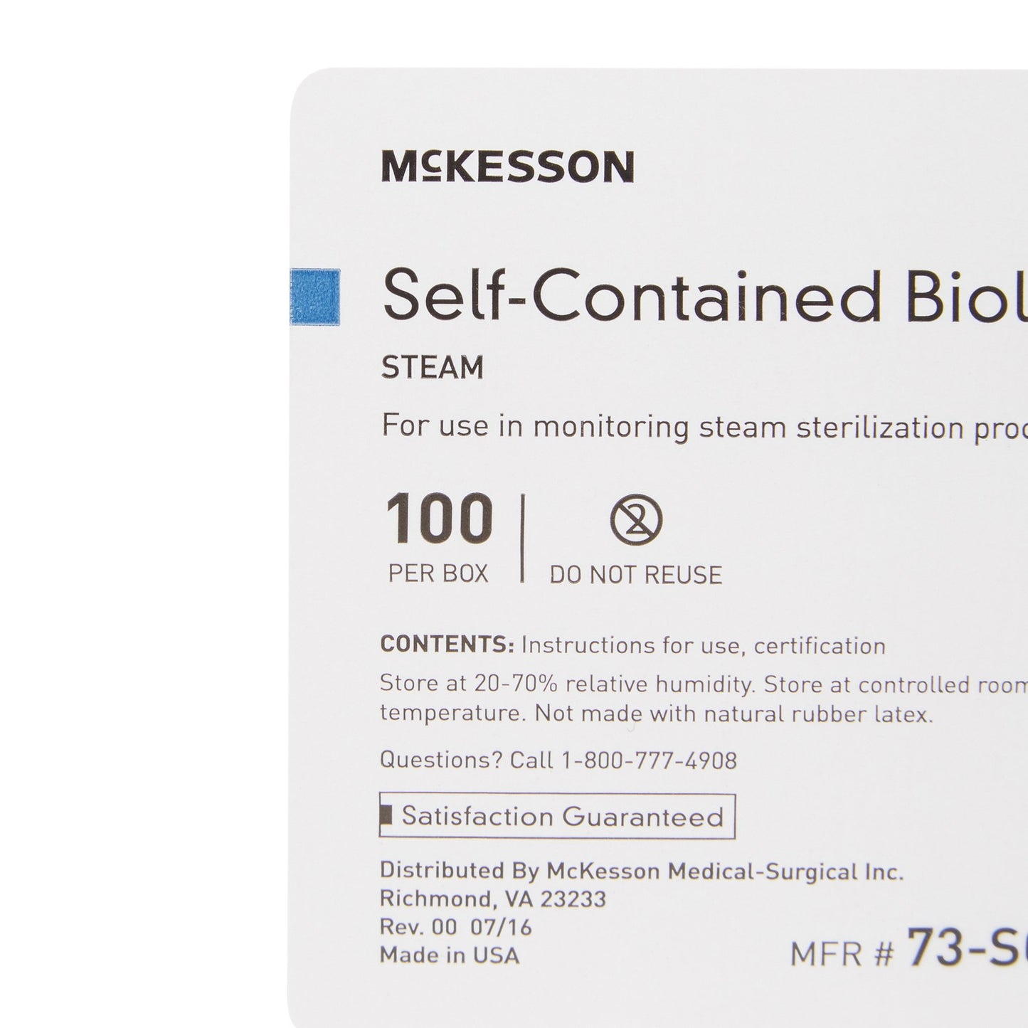 McKesson Sterilization Biological Indicator Vial Steam (524878_CS)