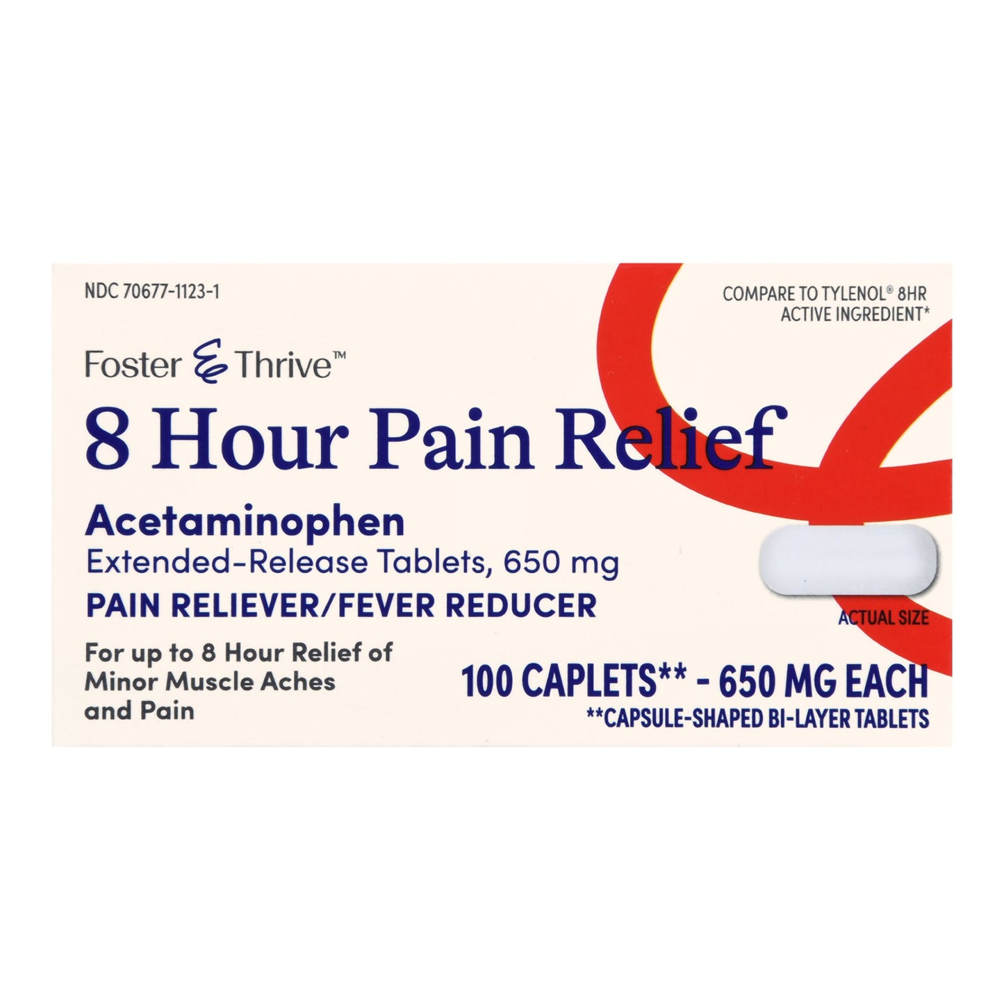 Foster & Thrive™ Pain Relief 650 mg Strength Acetaminophen Capsule 100 Per Bottle (1238931_BT)