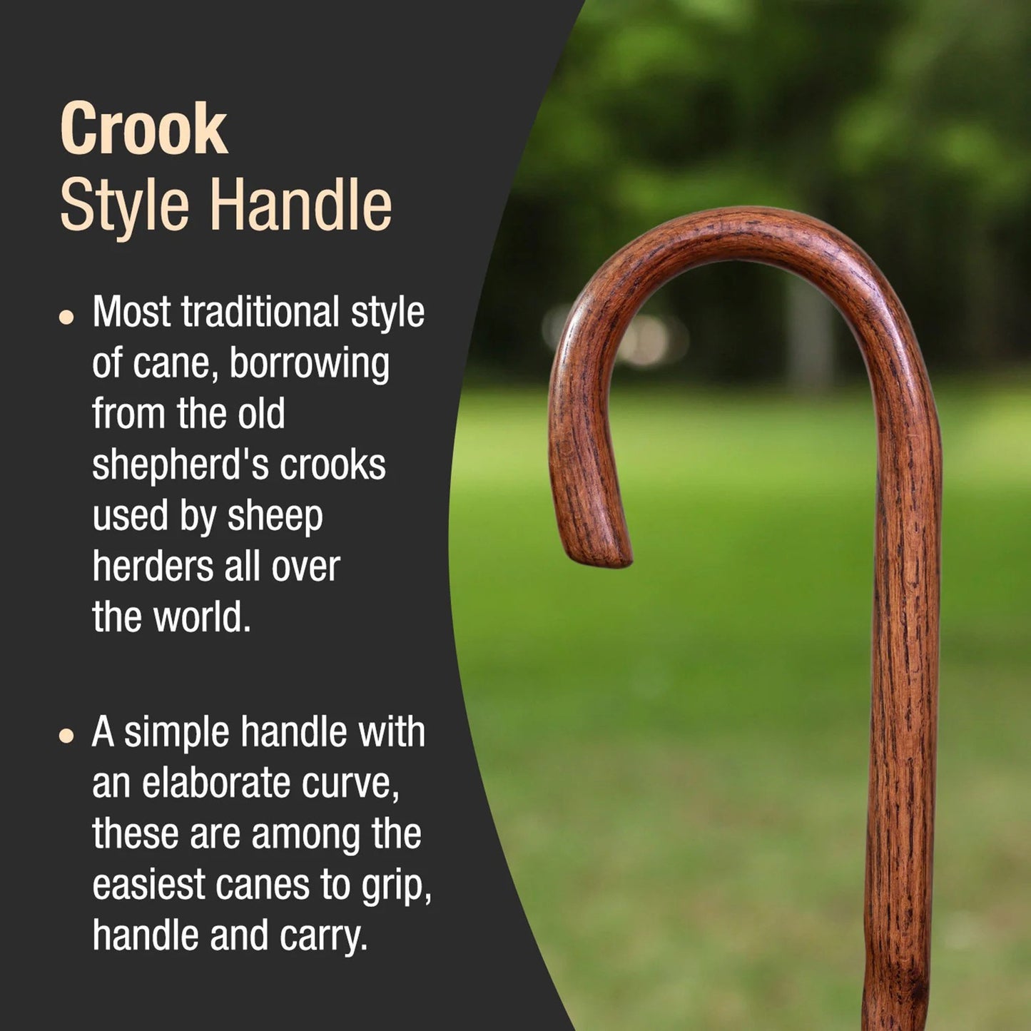 Brazos™ Twisted Round Handle Cane Wood 37 Inch Height Red Oak (1229065_EA)