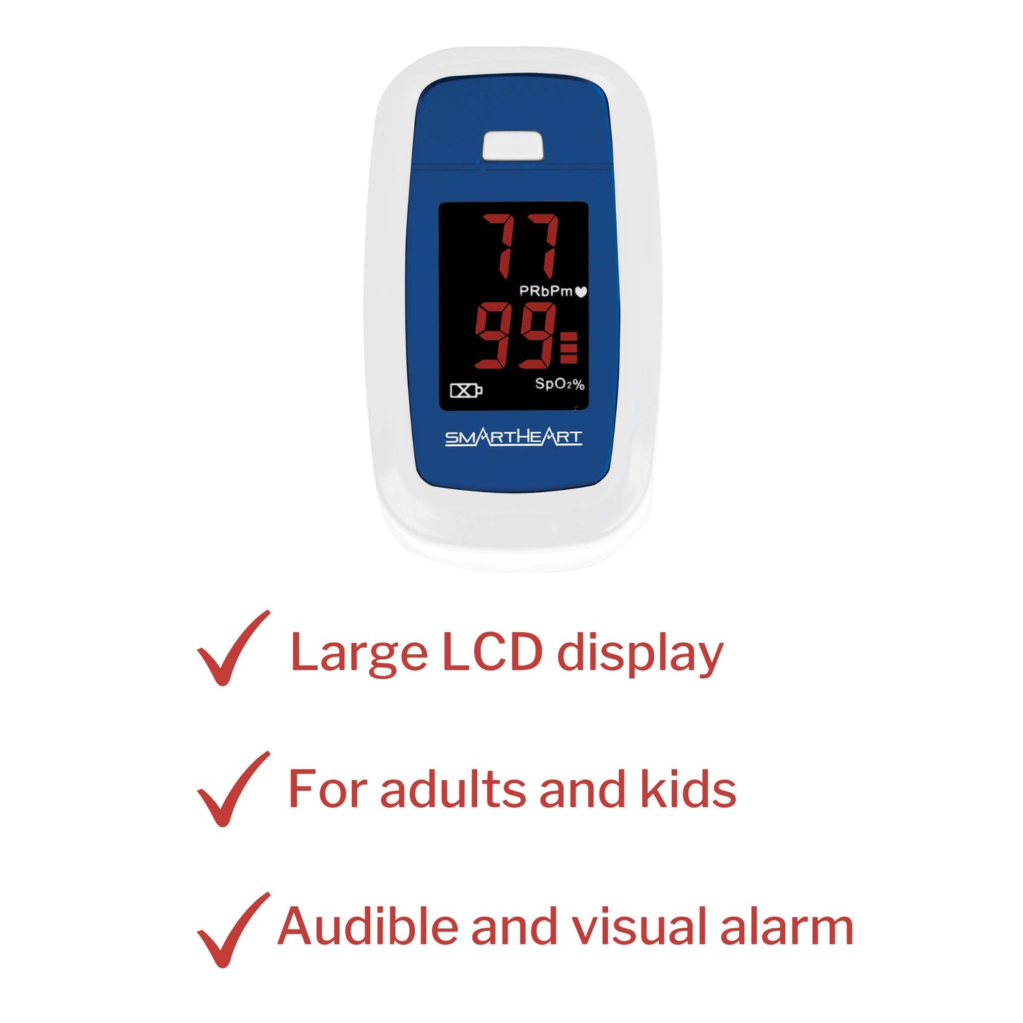 SmartHeart™ Fingertip Pulse Oximeter Adult (1218872_EA)