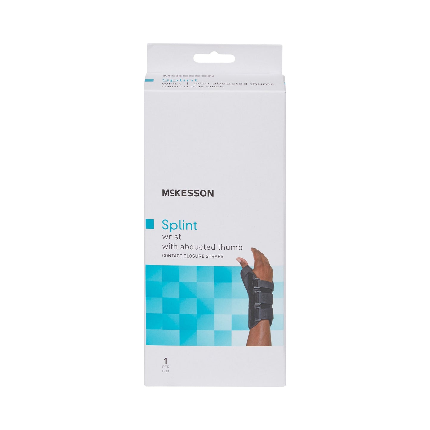 McKesson Wrist Brace with Abducted Thumb Aluminum / Foam / Spandex / Plastic Right Hand Black X-Large (1159144_EA)