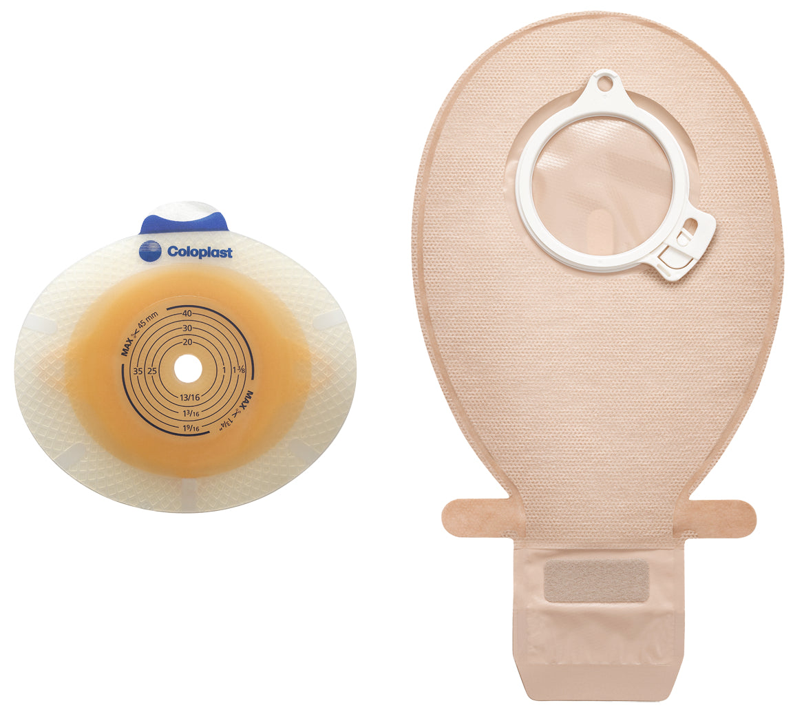SenSura® Click Ostomy Barrier Precut, Standard Wear Double Layer Adhesive 40 mm Flange Green Code System 3/4 Inch Opening (679648_BX)