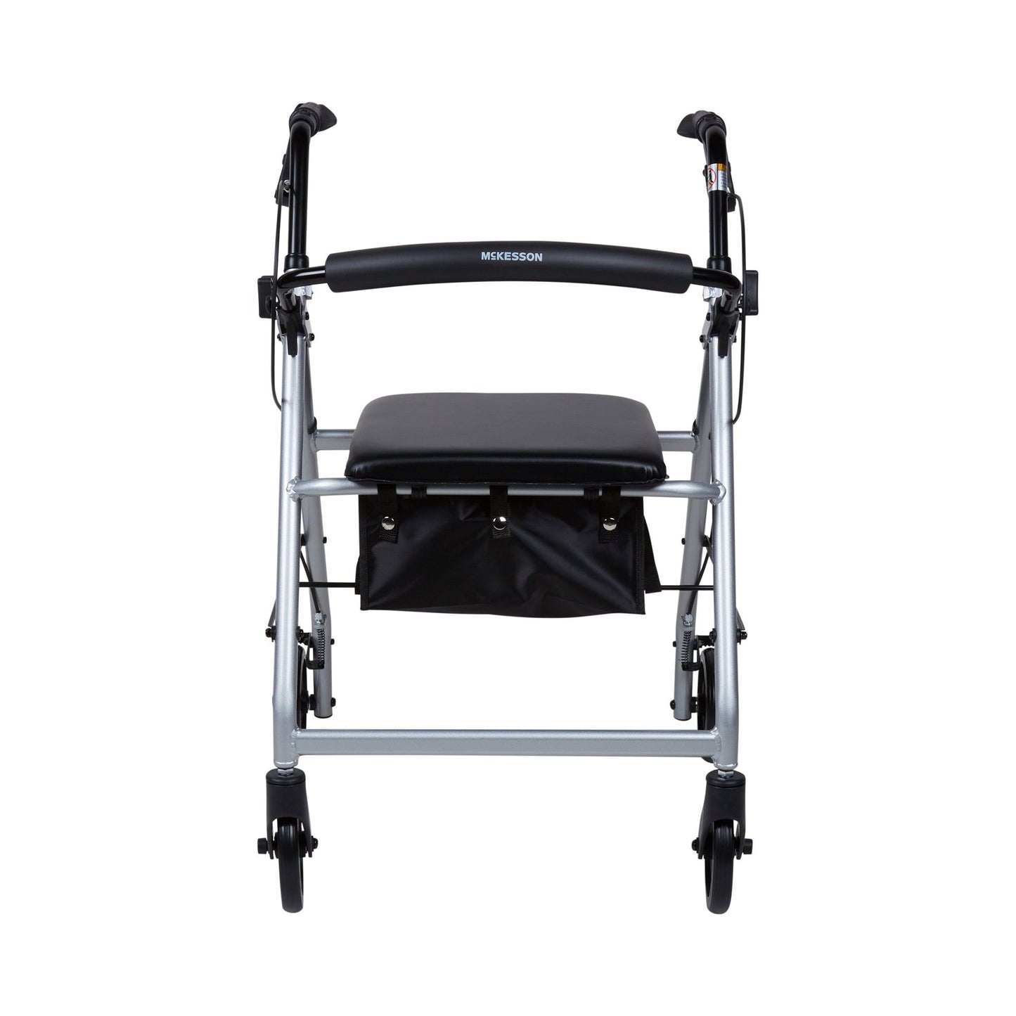McKesson 4 Wheel Rollator Silver Adjustable Height / Folding Aluminum Frame (1065267_EA)