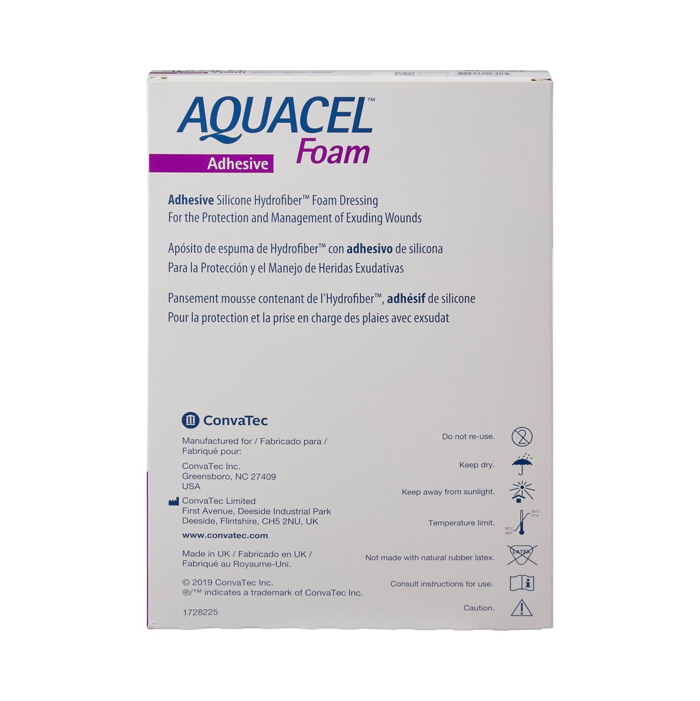 Aquacel® Foam Dressing 5-1/2 X 8 Inch With Border Waterproof Film Backing Silicone Adhesive Heel Sterile (802597_BX)