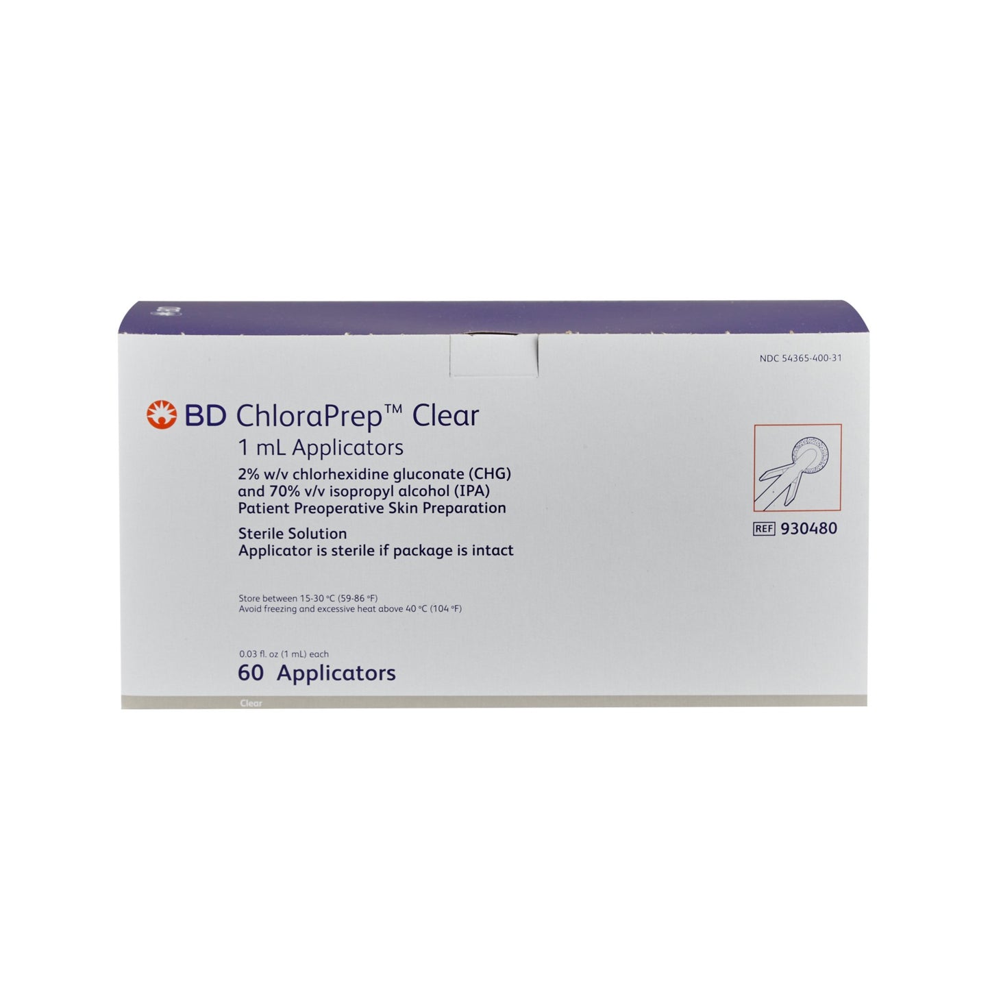 ChloraPrep™ Clear Skin Prep Solution 1 mL Foam Applicator 2% / 70% Strength CHG (Chlorhexidine Gluconate) / Isopropyl Alcohol Sterile (1151673_CS)