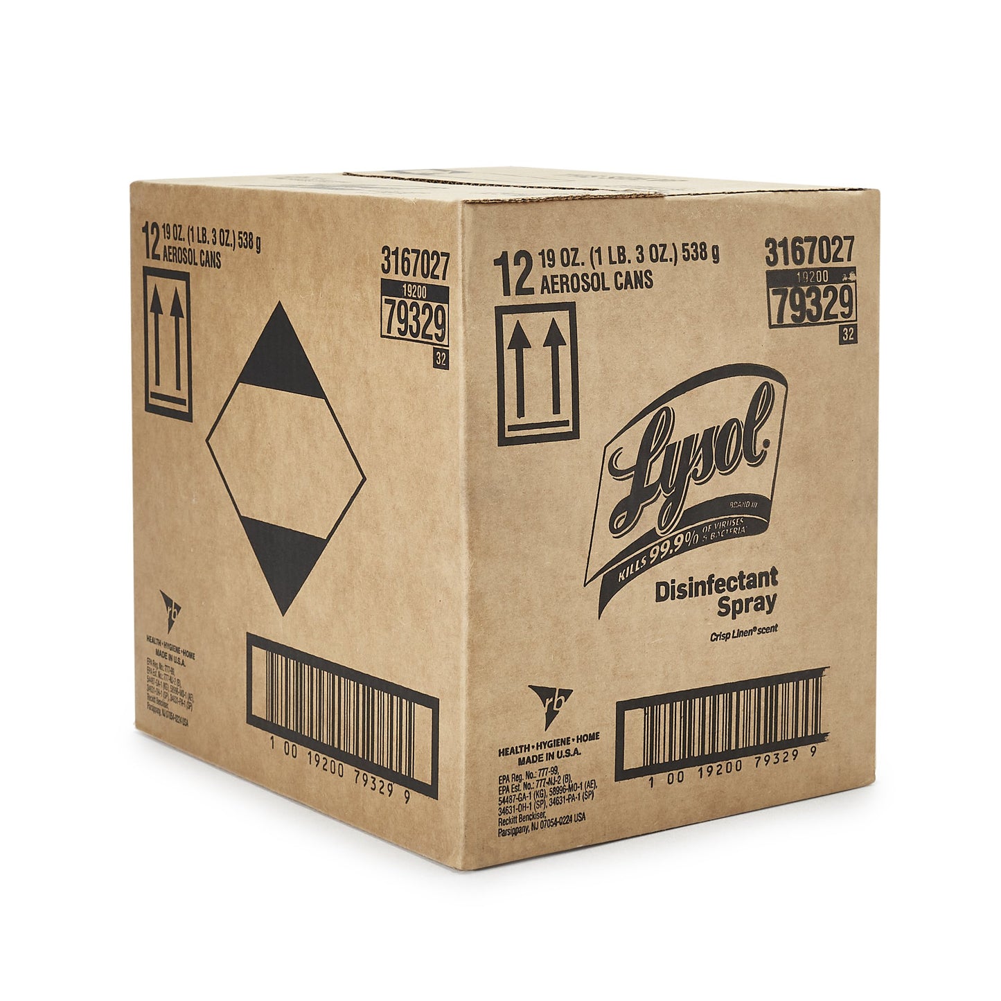 Lysol® Surface Disinfectant Alcohol Based Aerosol Spray Liquid 19 oz. Can Crisp Linen Scent NonSterile (1164238_CS)