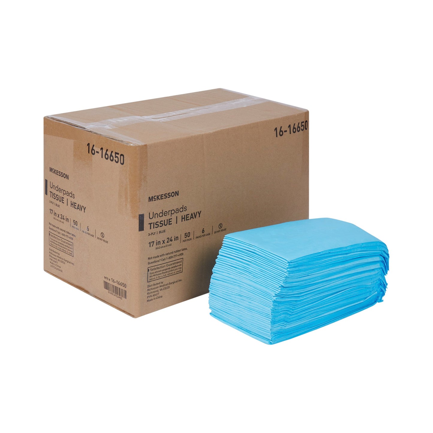 McKesson Procedure Underpad 17 W X 24 L Inch Blue NonSterile (477563_CS)