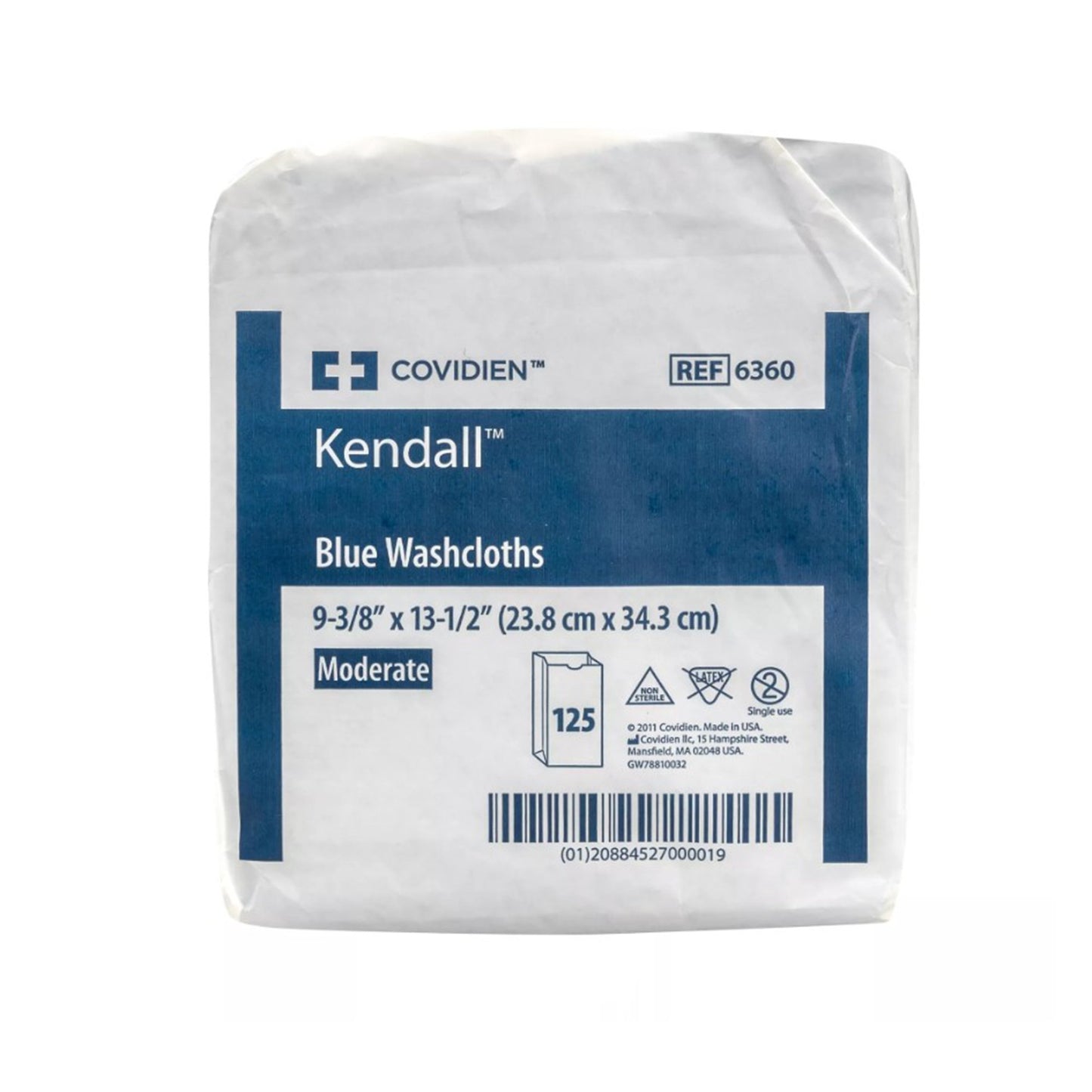 Kendall™ Washcloth 9-3/8 X 13-1/2 Inch Blue Disposable (1136069_BG)