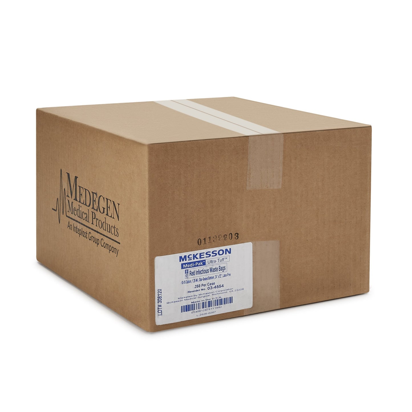 McKesson Biohazard Waste Bag Biohazard Symbol / Infectious Waste 10 to 15 gal. Red 24 X 32 Inch (233155_CS)