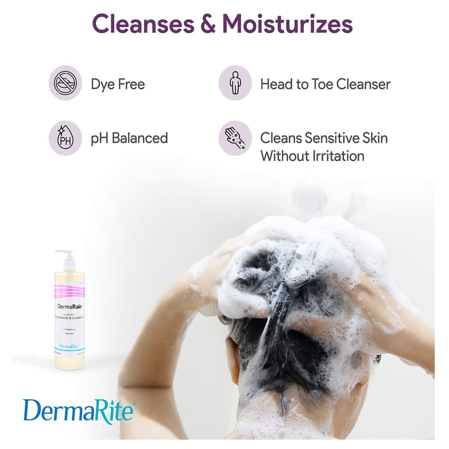 DermaRain® Shampoo and Body Wash 16 oz. Pump Bottle Scented (670718_EA)