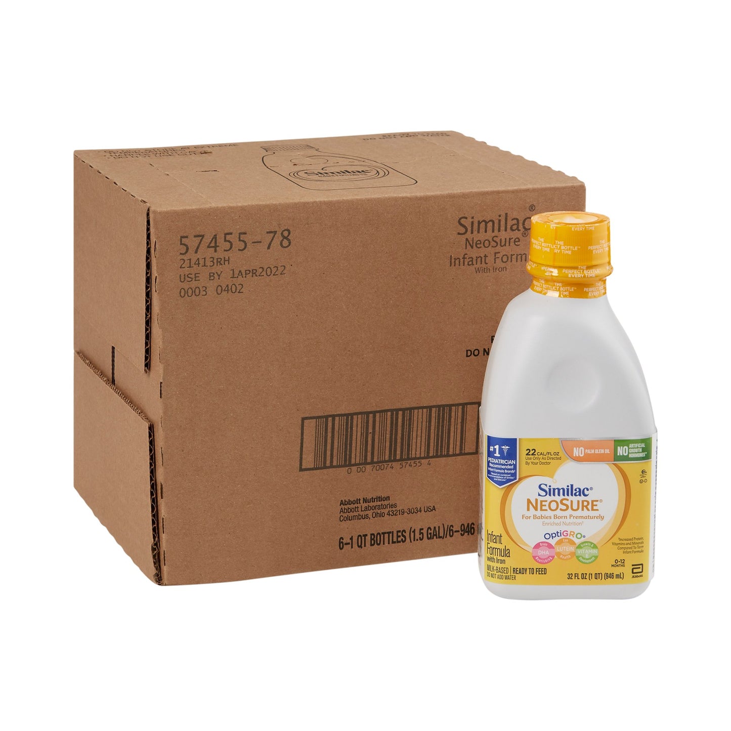 Similac® NeoSure® Infant Formula Unflavored 32 oz. Bottle Liquid Iron Premature (558362_EA)