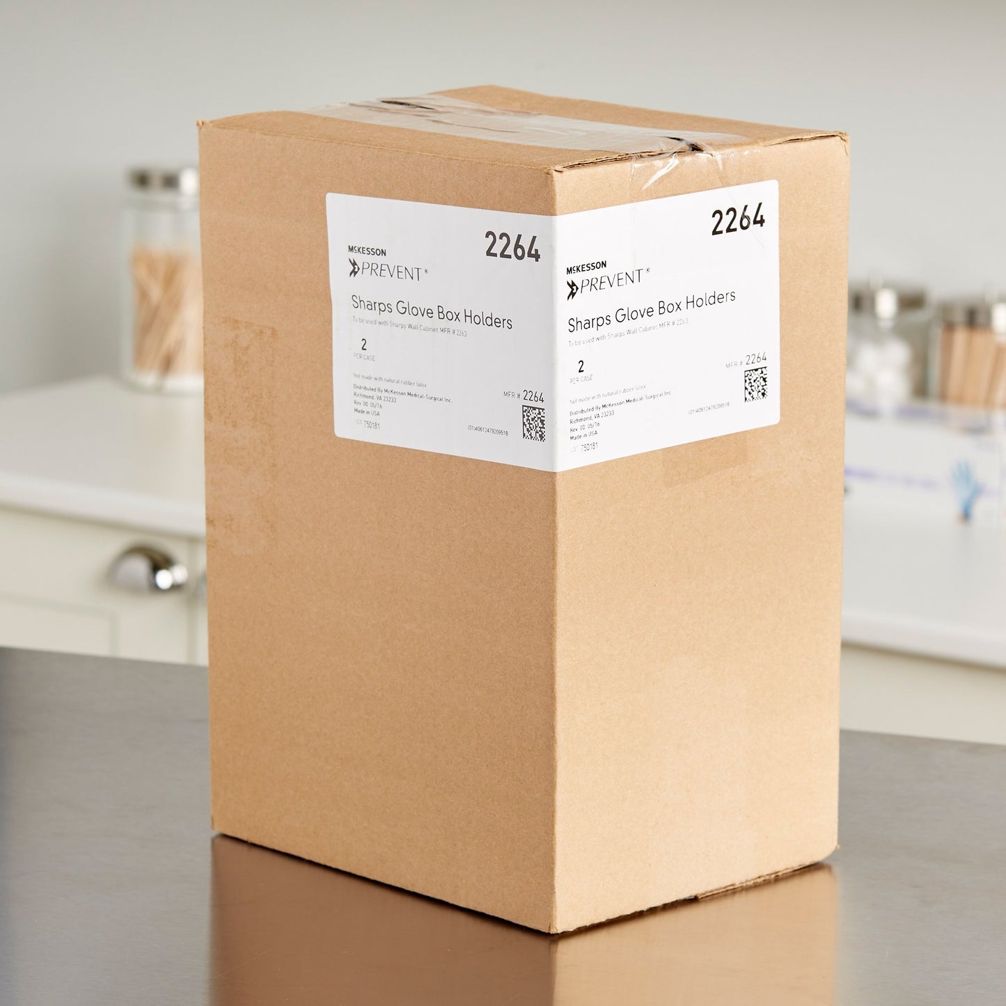 McKesson Prevent® Glove Box Holder Vertical Mounted 1-Box Capacity Putty 3-7/8 X 6-1/2 X 11 Inch Plastic (855129_EA)