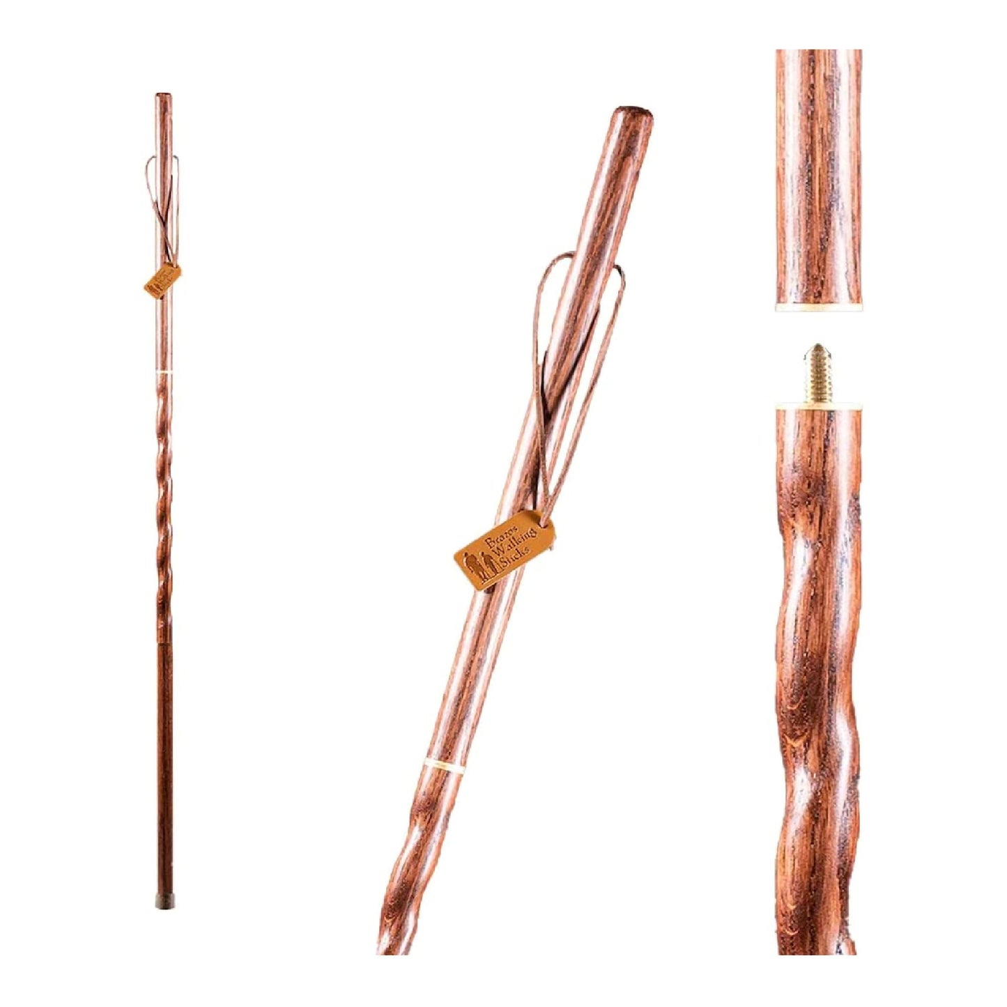Brazos™ Twisted Traveler's Stick Walking Stick Wood 55 Inch Height Brown Oak (1229059_EA)