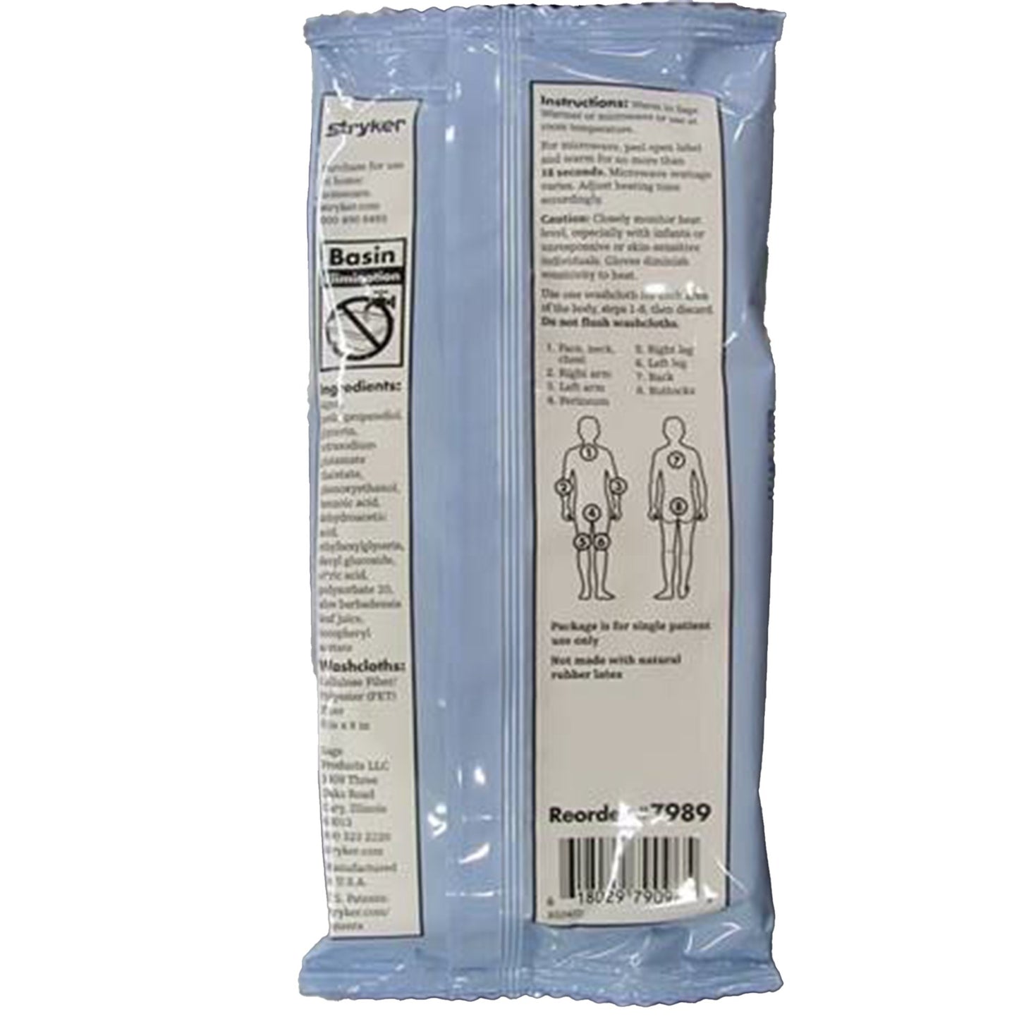 Sage Bath Rinse-Free Bath Wipe Soft Pack Unscented 8 Count (502485_PK)