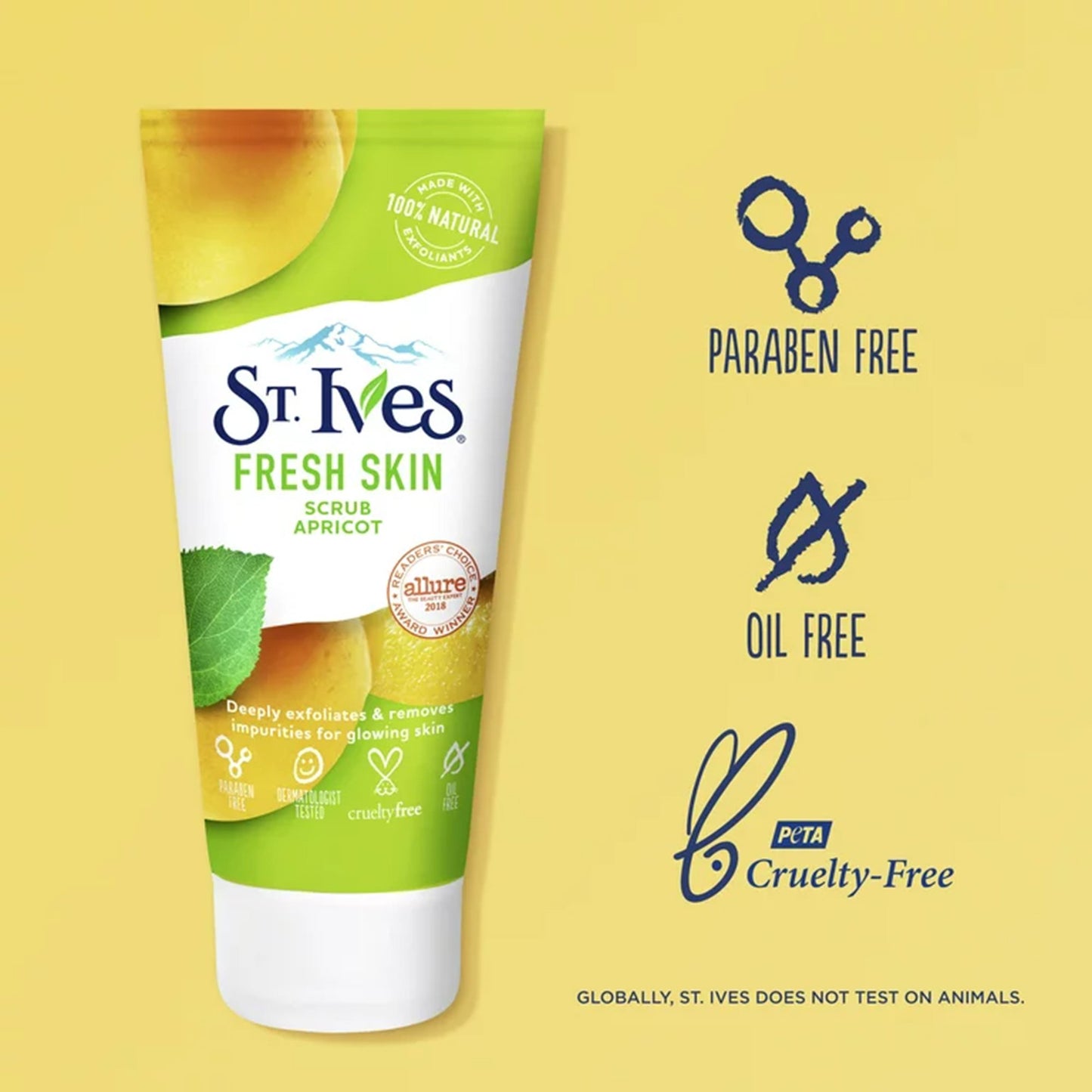 St. Ives® Fresh Skin Facial Cleanser Scrub 6 oz. Tube Apricot Scent (1230891_EA)