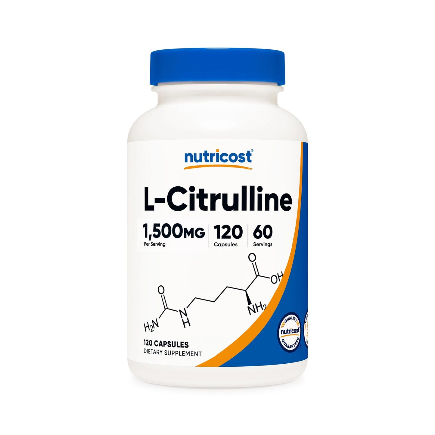 nutricost® Dietary Supplement L-Citrulline 1,500 mg Strength Capsule 120 Per Bottle (1270269_BT)