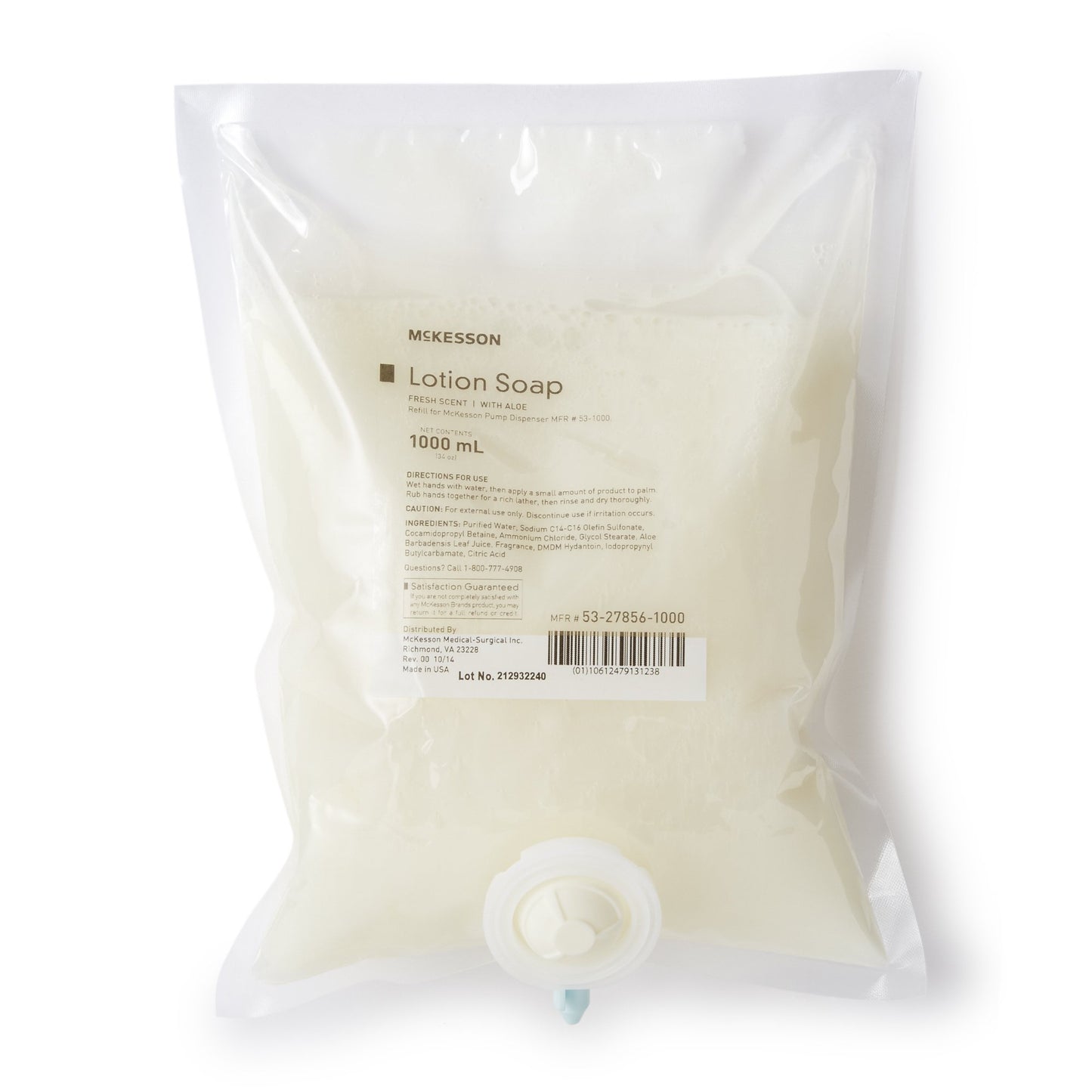 McKesson Soap Lotion 1,000 mL Dispenser Refill Bag Fresh Scent (468272_EA)