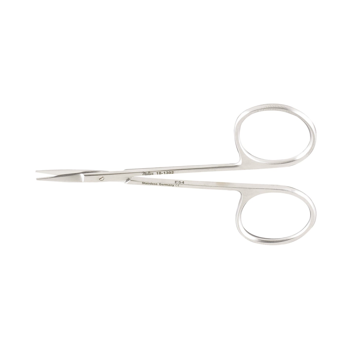 Miltex® Iris Scissors 4 Inch Length OR / Surgical Grade German Stainless Steel NonSterile Finger Ring Handle Curved Sharp Tip / Sharp Tip (169392_EA)