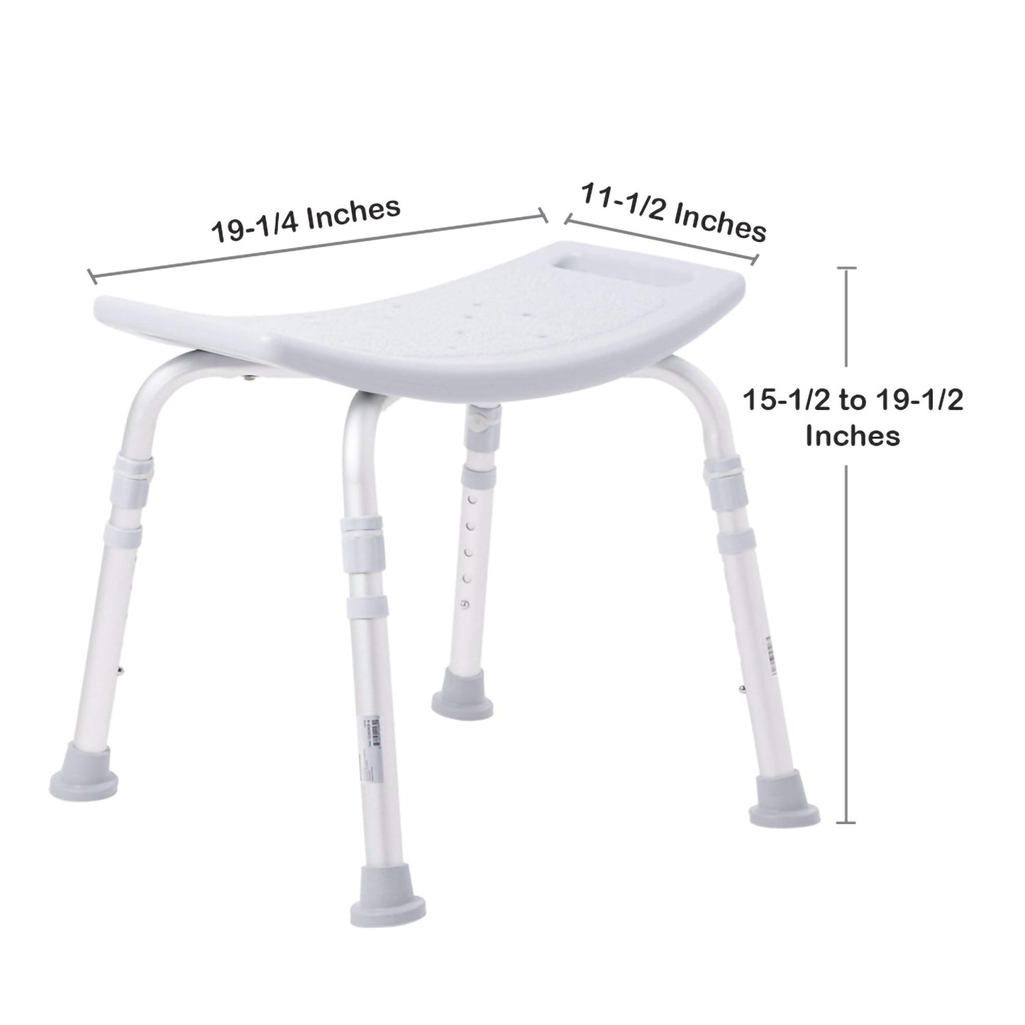 McKesson Bath Bench Without Arms Aluminum Frame Without Backrest 19-1/4 Inch Seat Width 300 lbs. Weight Capacity (1073632_CS)