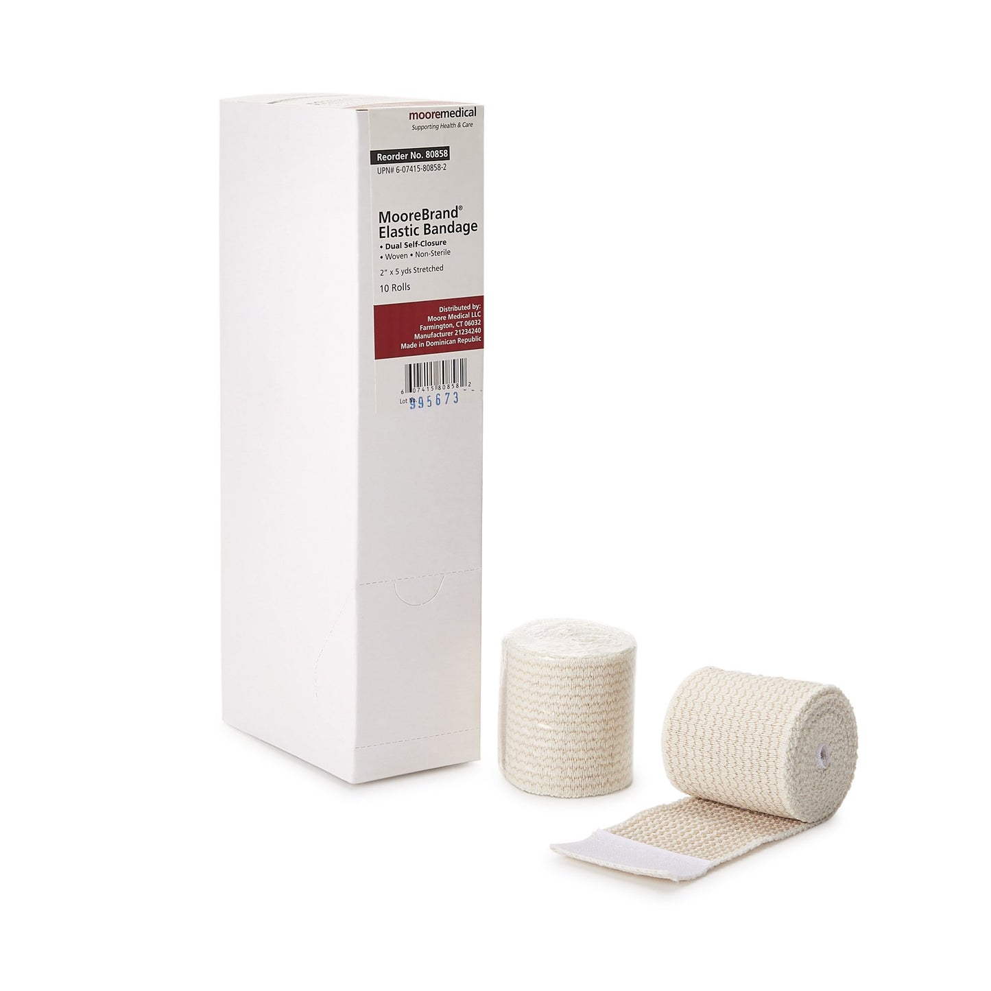 McKesson Elastic Bandage 2 Inch X 4-1/2 Yard Double Hook and Loop Closure Tan NonSterile Standard Compression (1067832_BX)