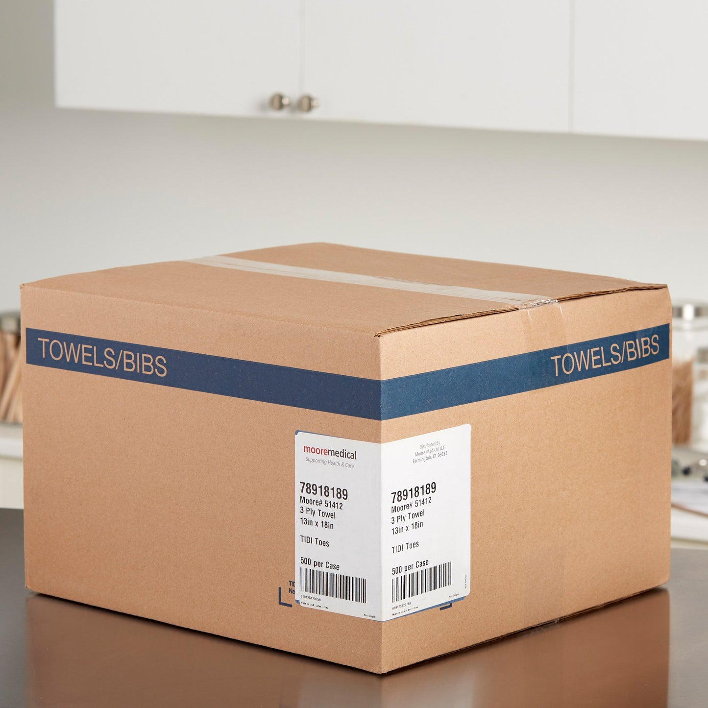 McKesson Procedure Towel 13 W X 18 L Inch White / Blue Cartoon Toes NonSterile (1069101_CS)