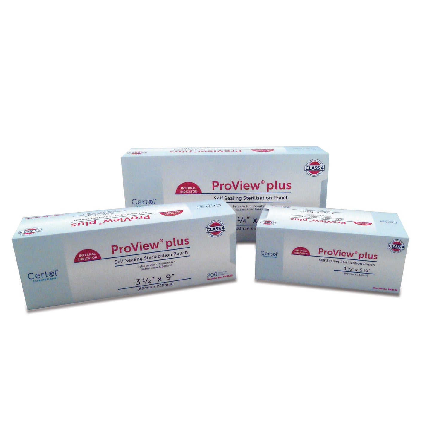 ProView® plus Sterilization Pouch Gas / Steam / Chemical Vapor 3-1/2 X 5-1/4 Inch Transparent / Blue Self Seal Paper / Film (379687_CS)